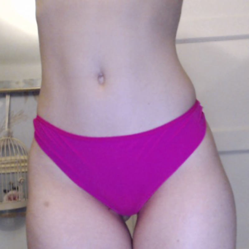 Hot Pink Lycra Thong with lacey back