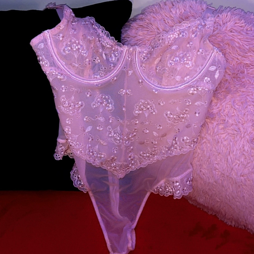 Pink flower body suit