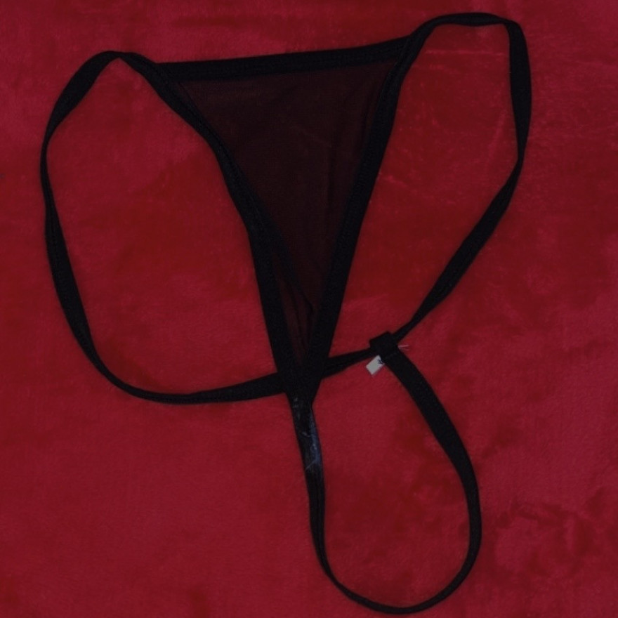 Mesh black thong