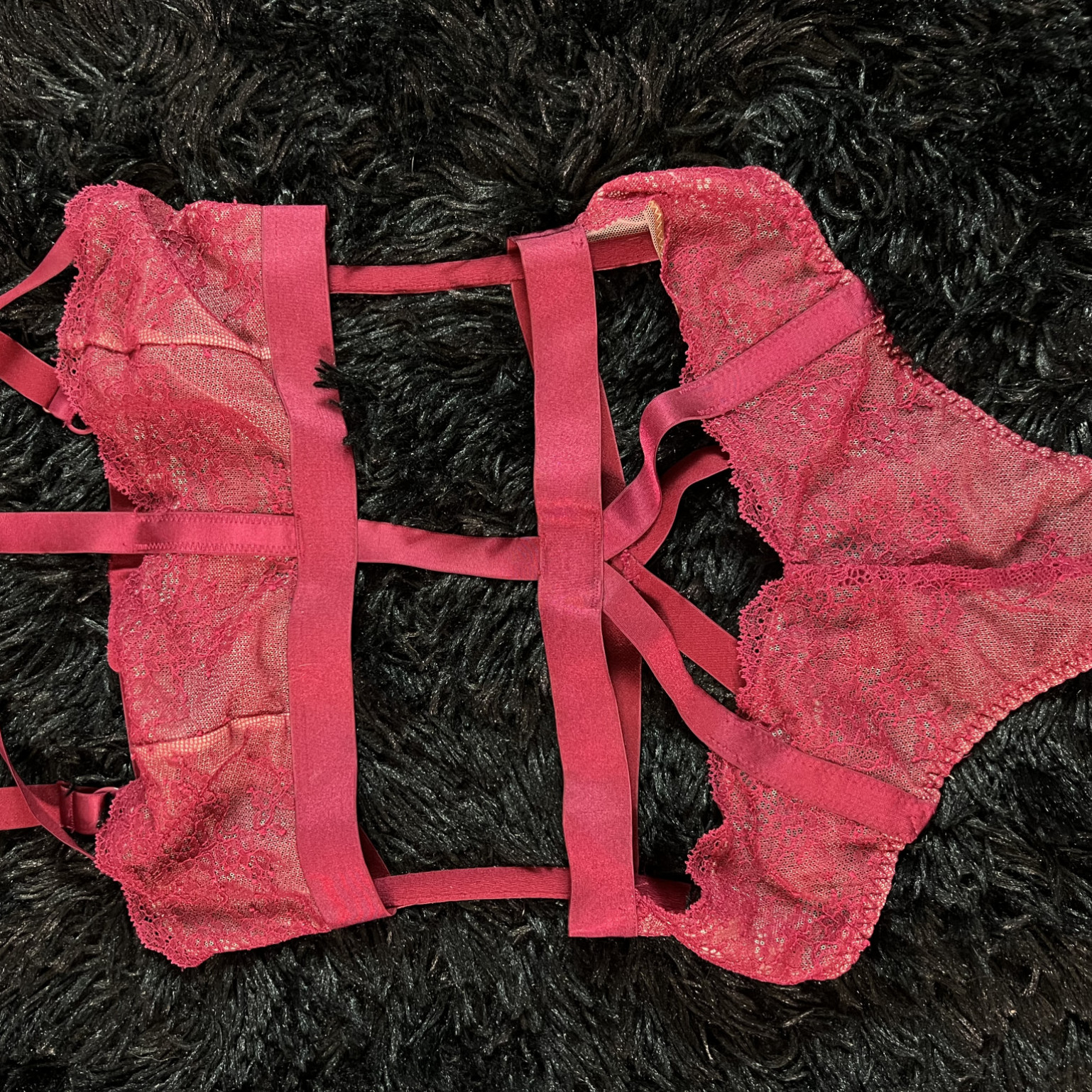 Burgundy Caged Bodysuit Lingerie