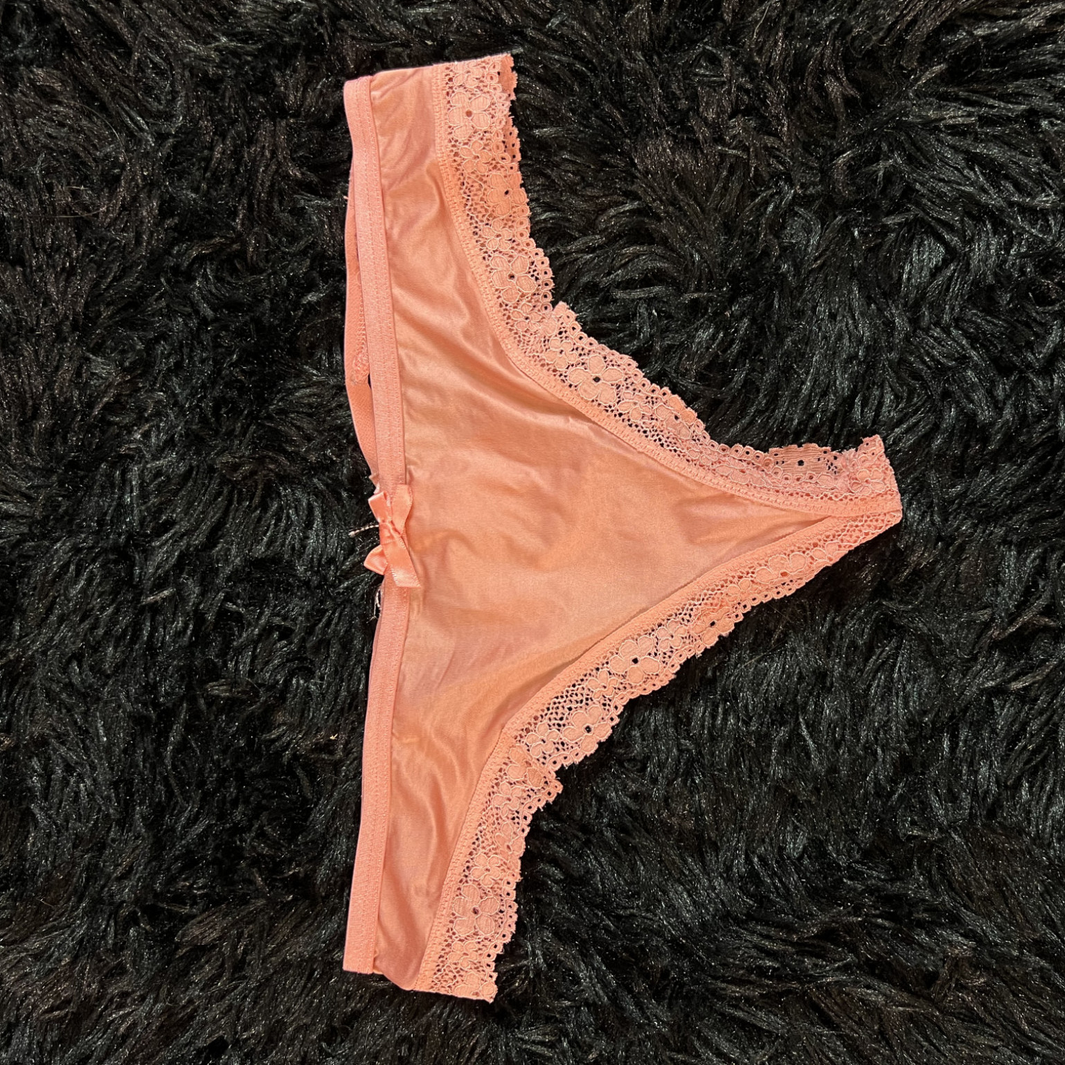 Pink Peach Thong With Tassel