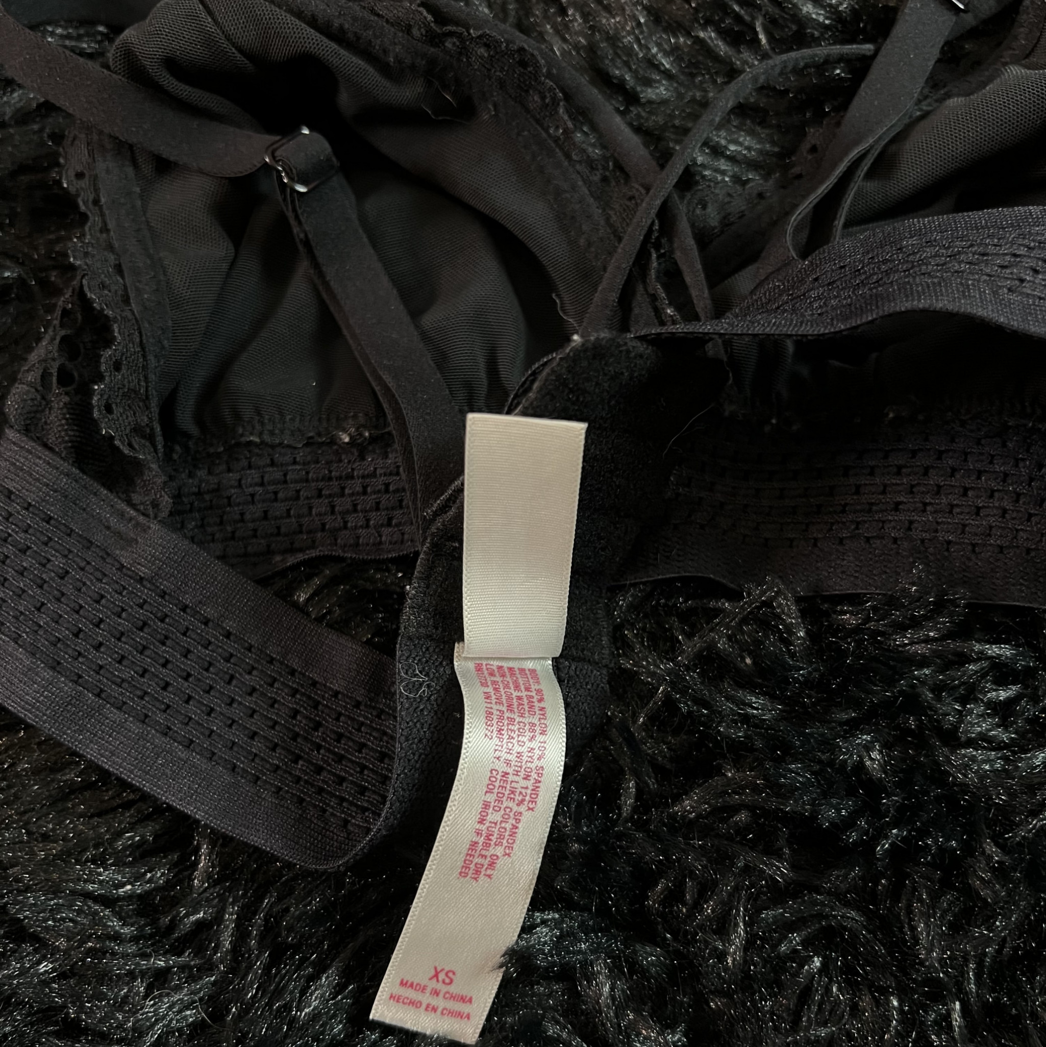 Lace Strappy Black Bra