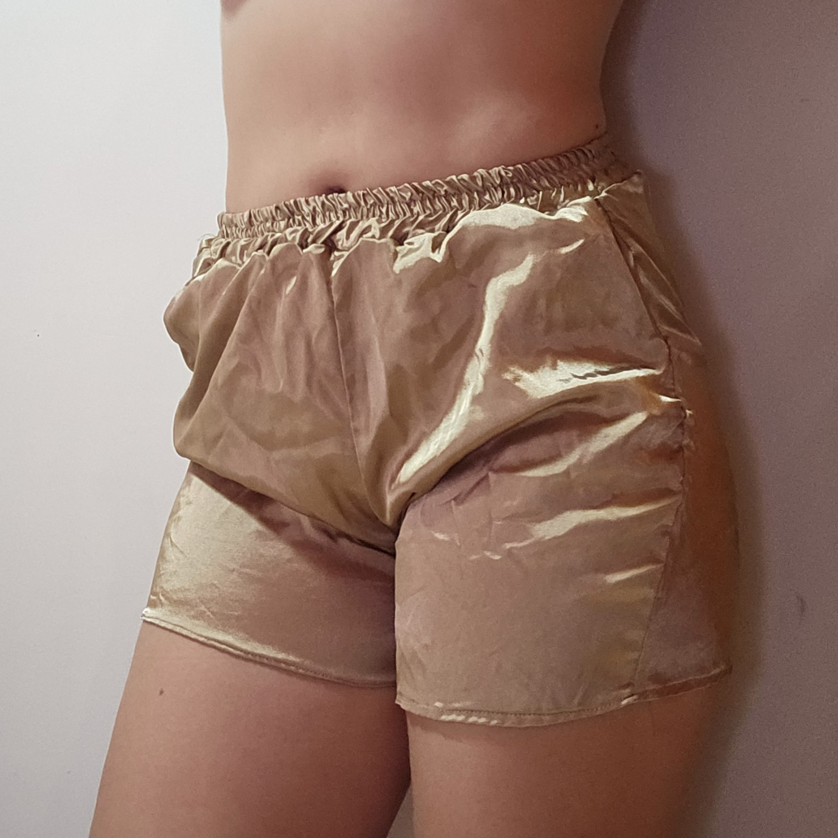SFW Bronze Satin Shorts  Casual Wear