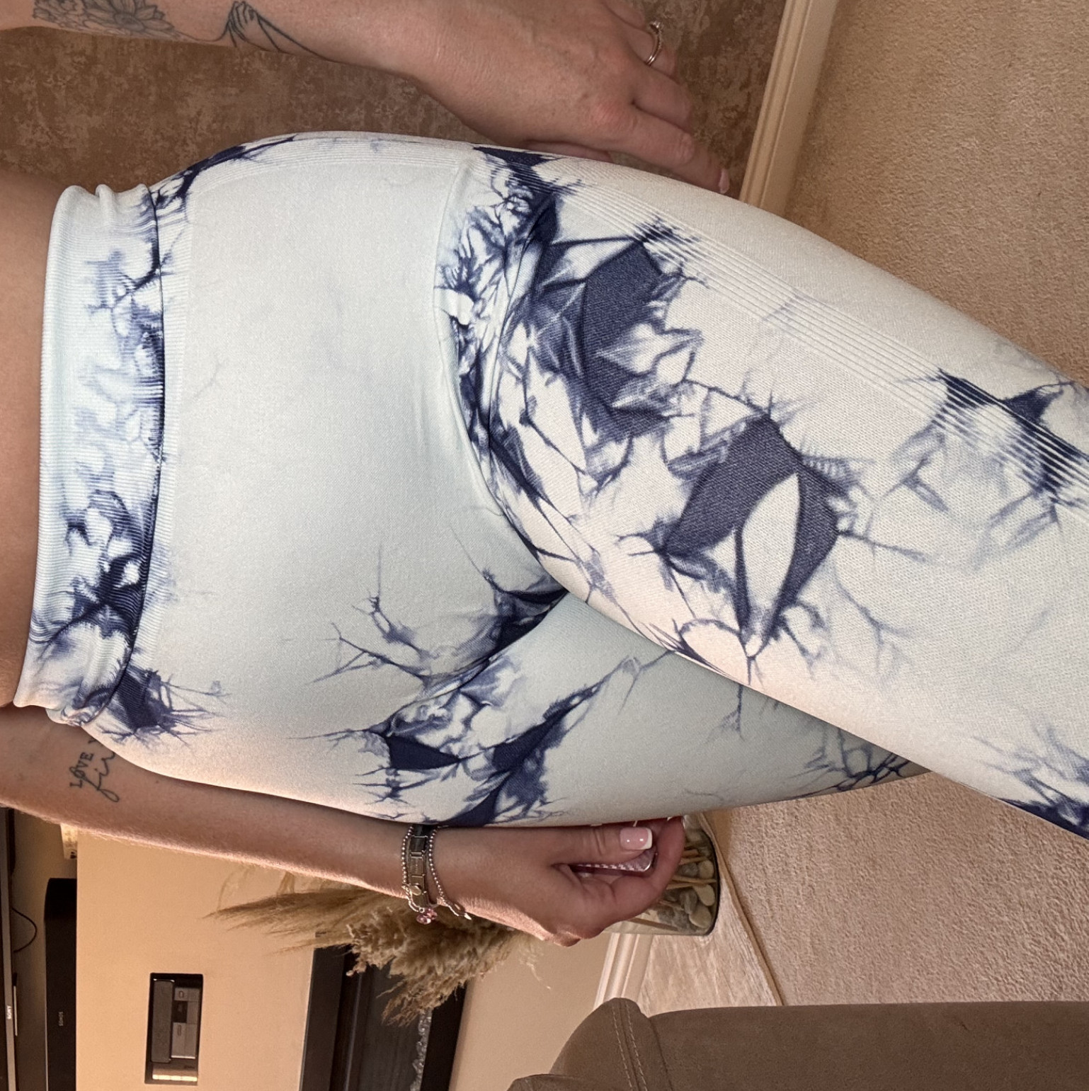 Blue Marble Gym Leggings