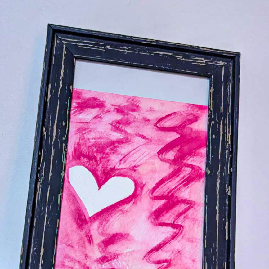 Watercolor Pink Heart 18x14cm by Amy_Abe