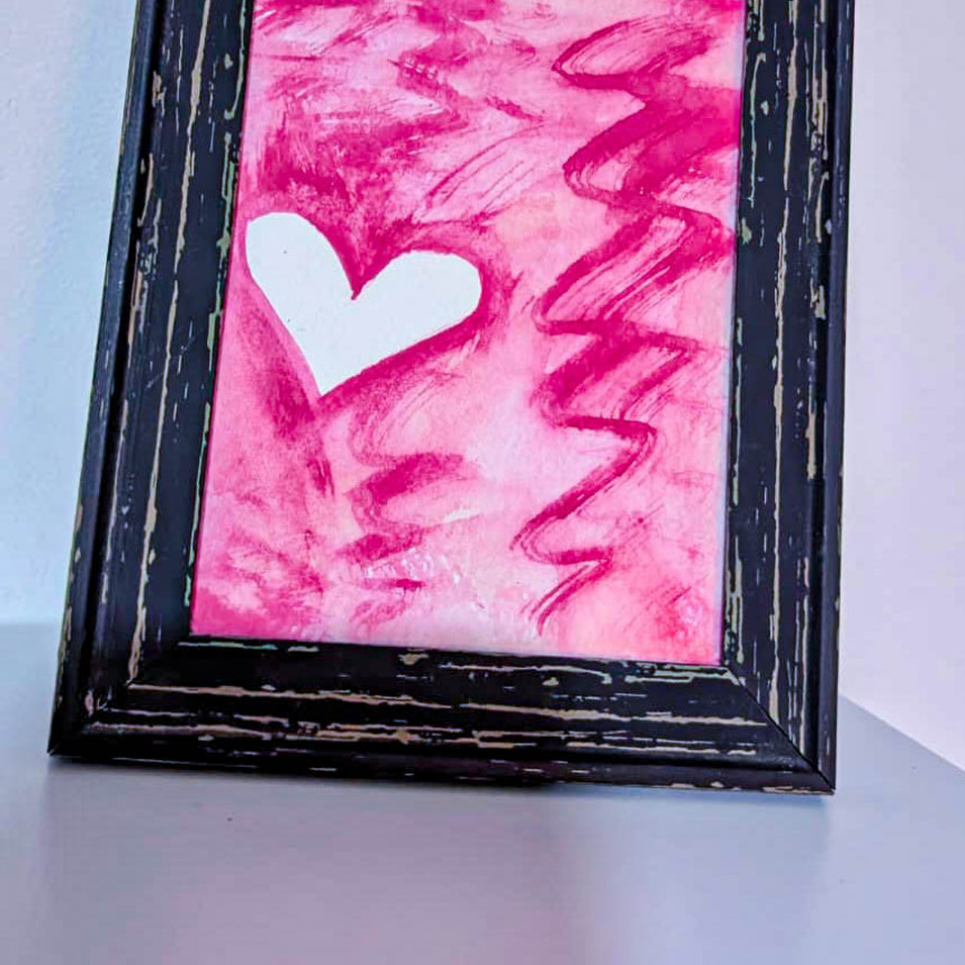 Watercolor Pink Heart 18x14cm by Amy_Abe