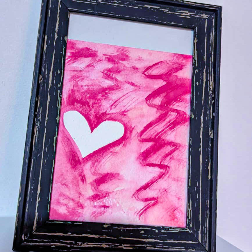 Watercolor Pink Heart 18x14cm by Amy_Abe