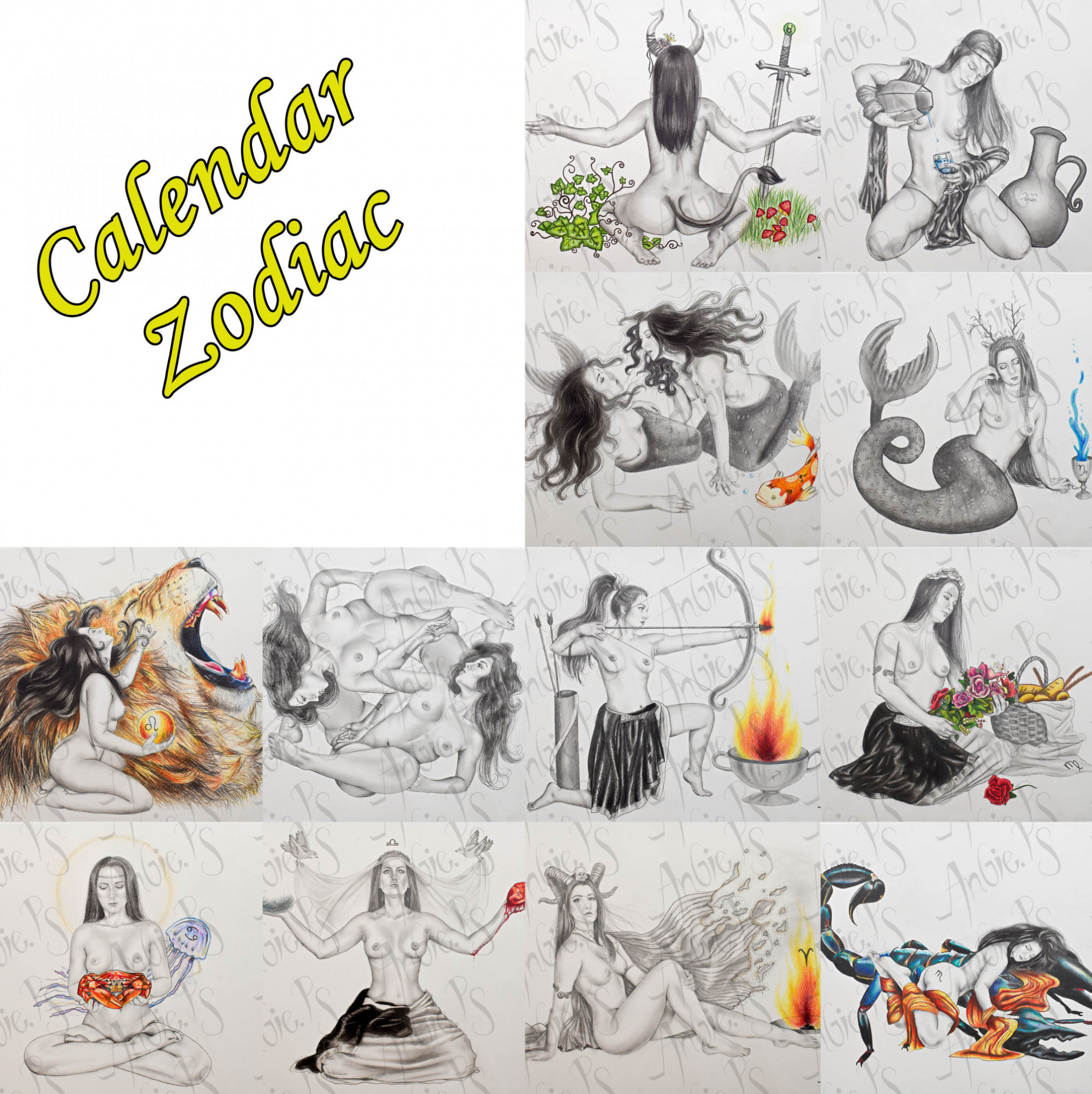 Wall Calendar of my Art  Zodiac