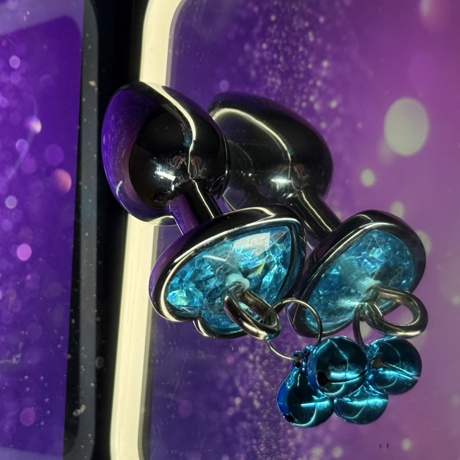 Small Butt Plug With Blue Bells and Jewel WELL WORN