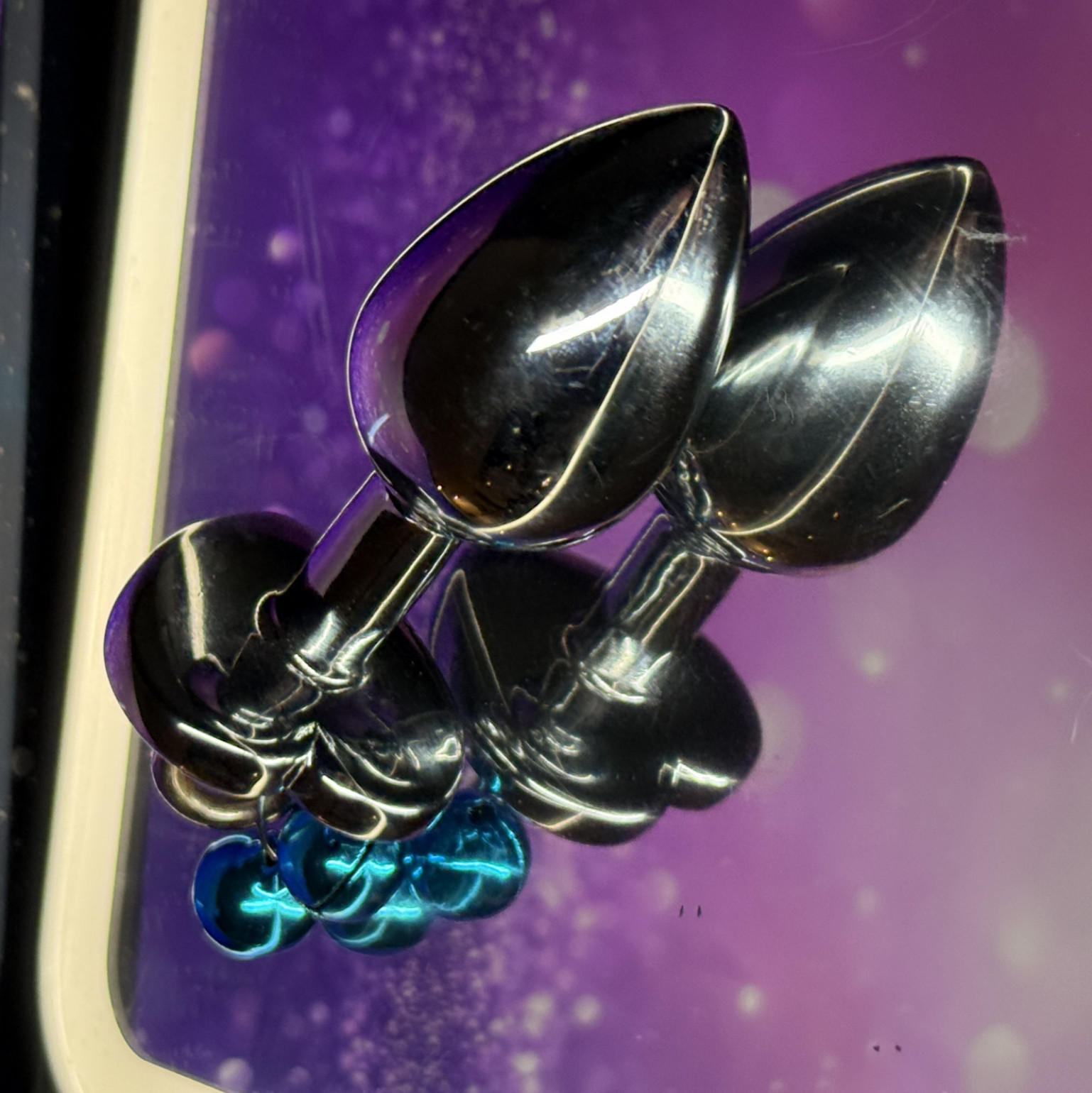 Small Butt Plug With Blue Bells and Jewel WELL WORN