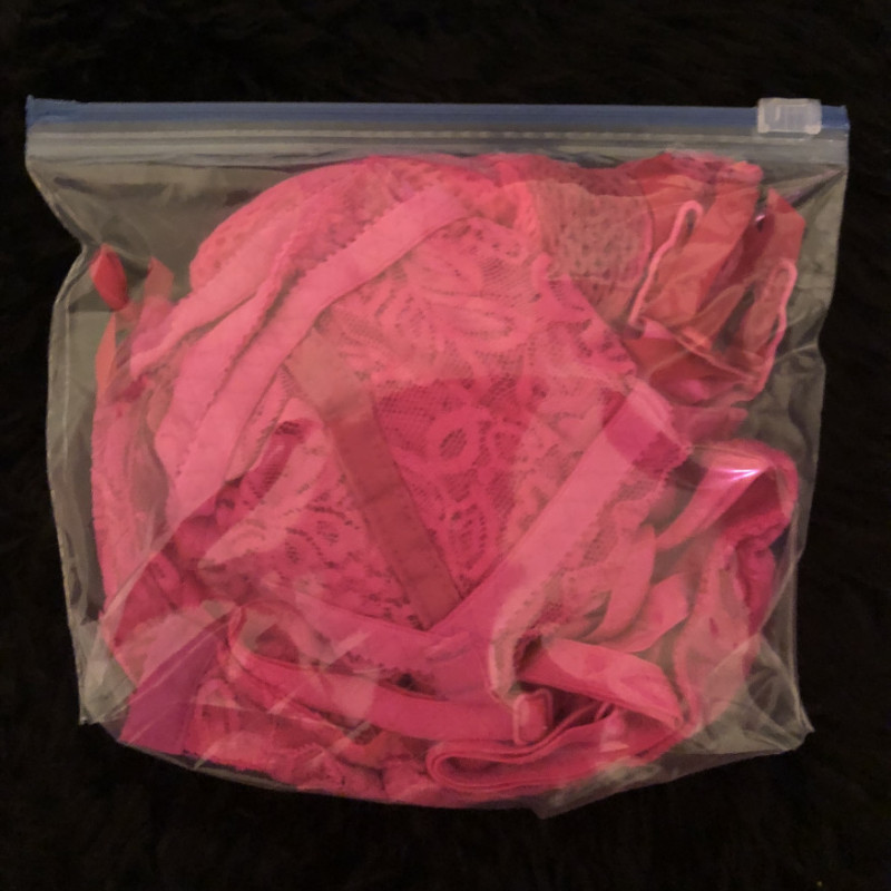 SWALLOWED HOT PINK LINGERIE AND STOCKING