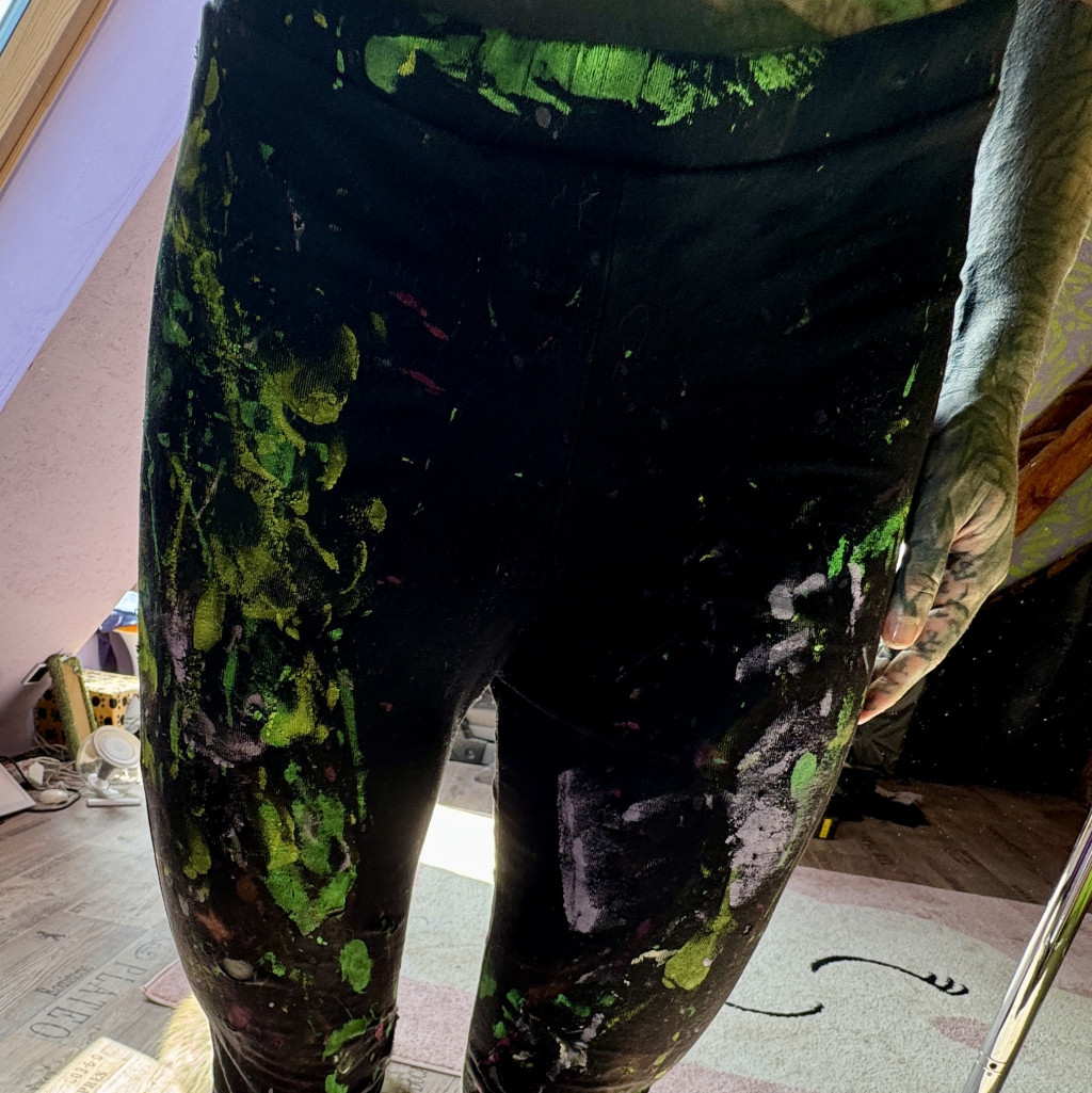 Worn pants for dirty work