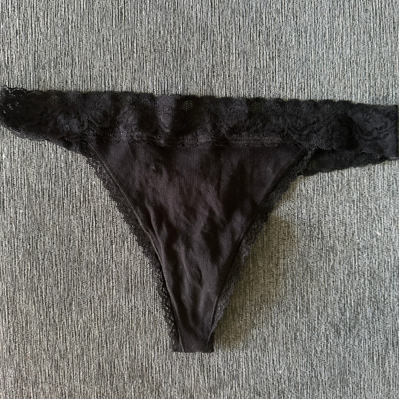 Erotic Black Cotton Lace G String