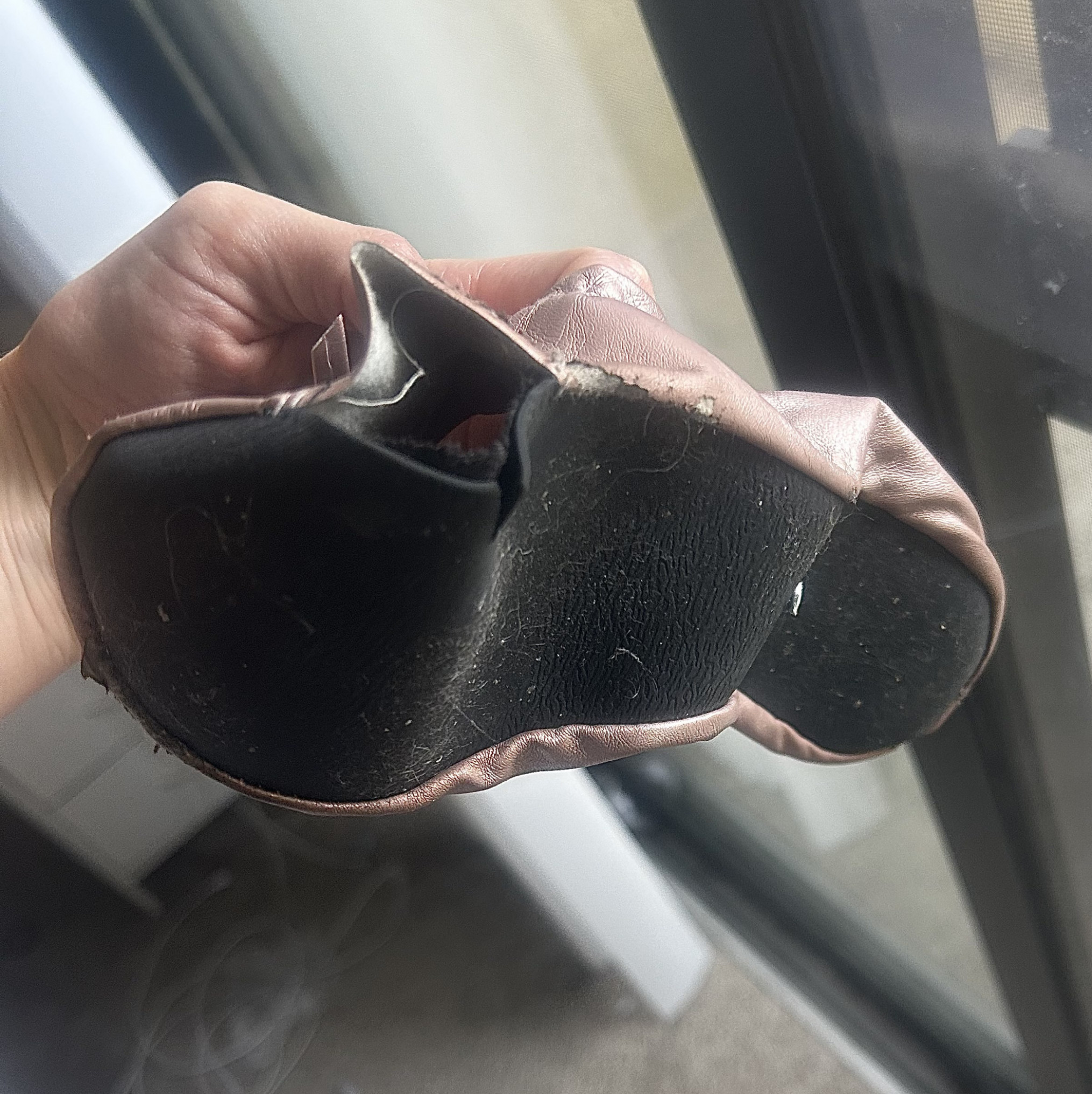 Dirty smelly old shoes ballet flats