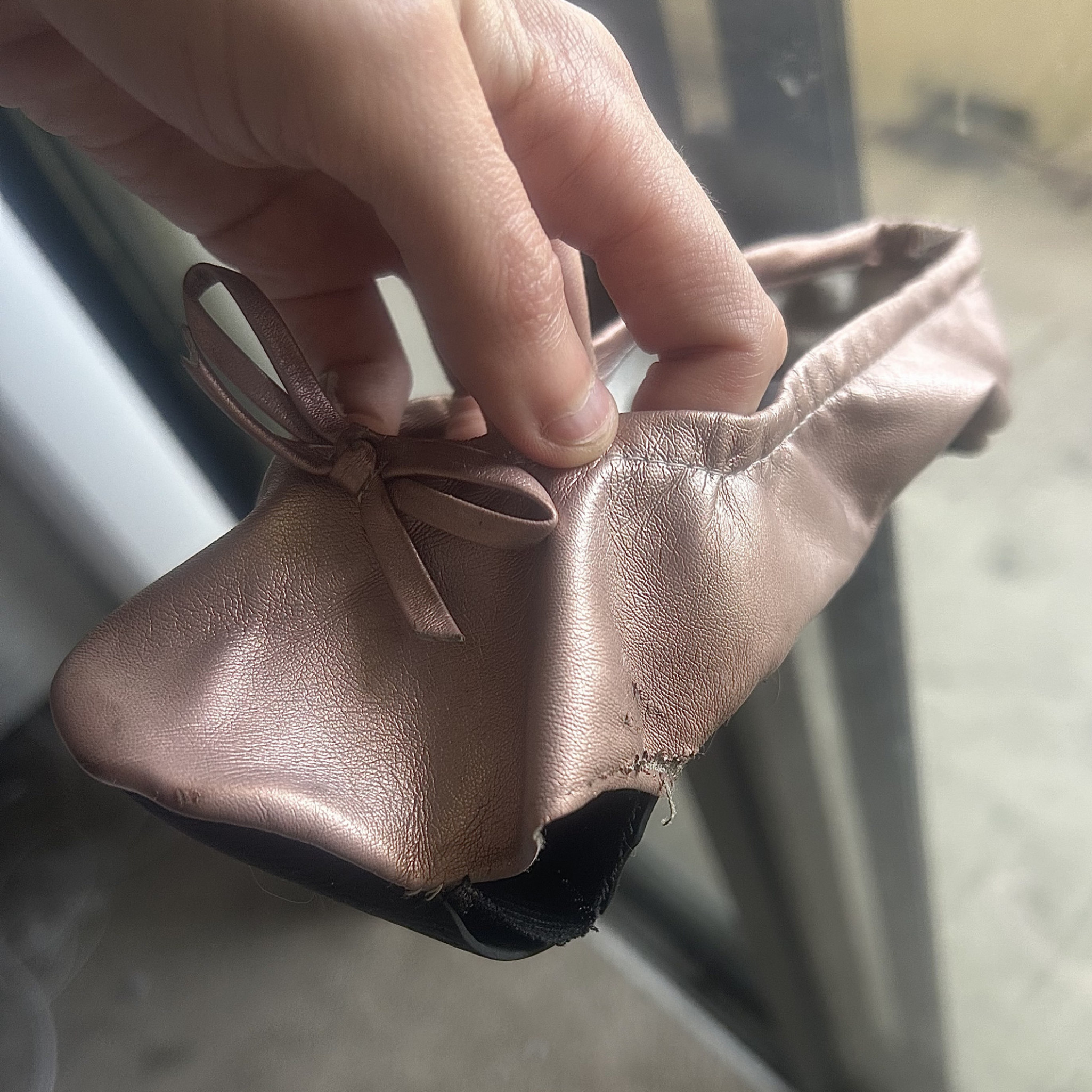 Dirty smelly old shoes ballet flats