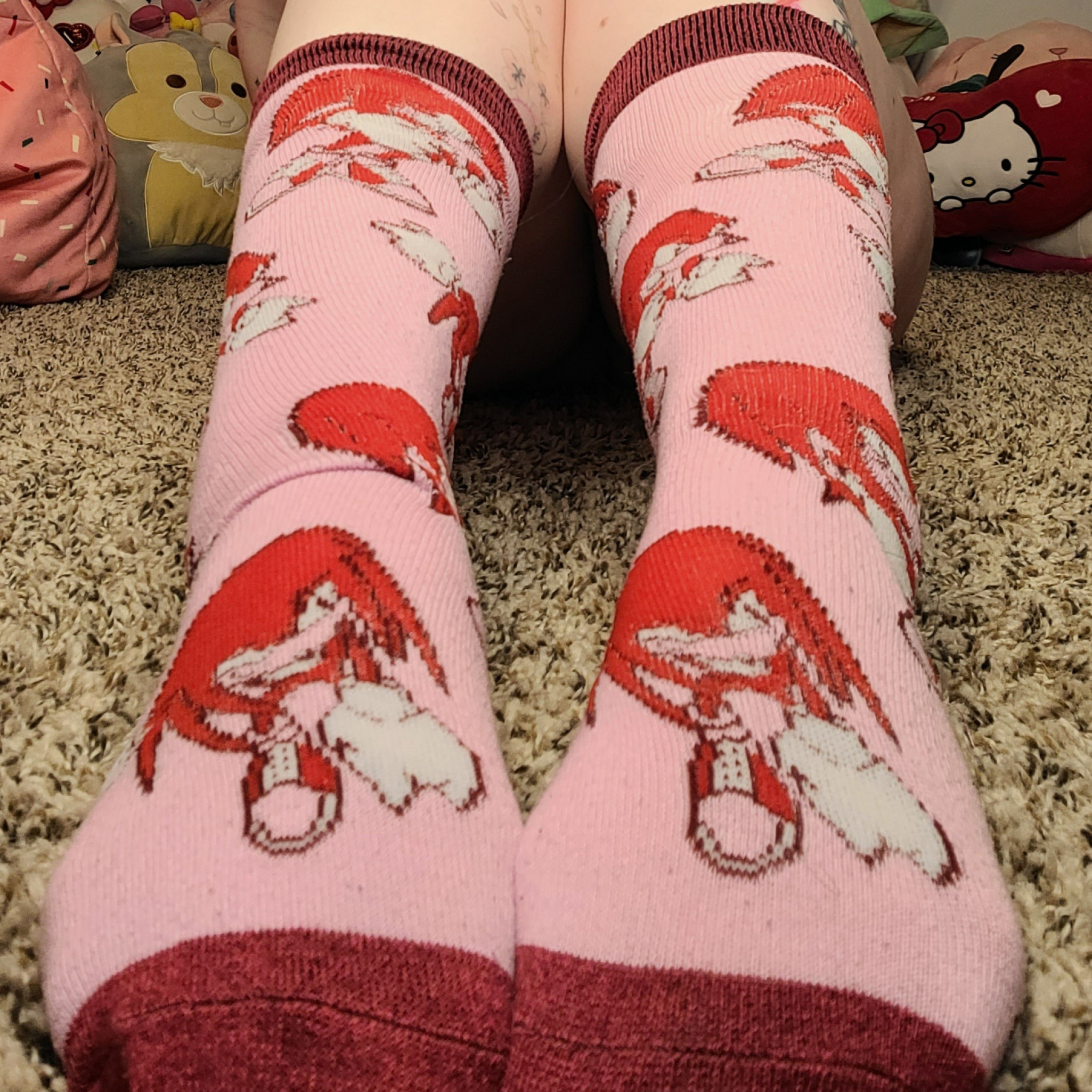 Used worn Sonic red knuckles socks