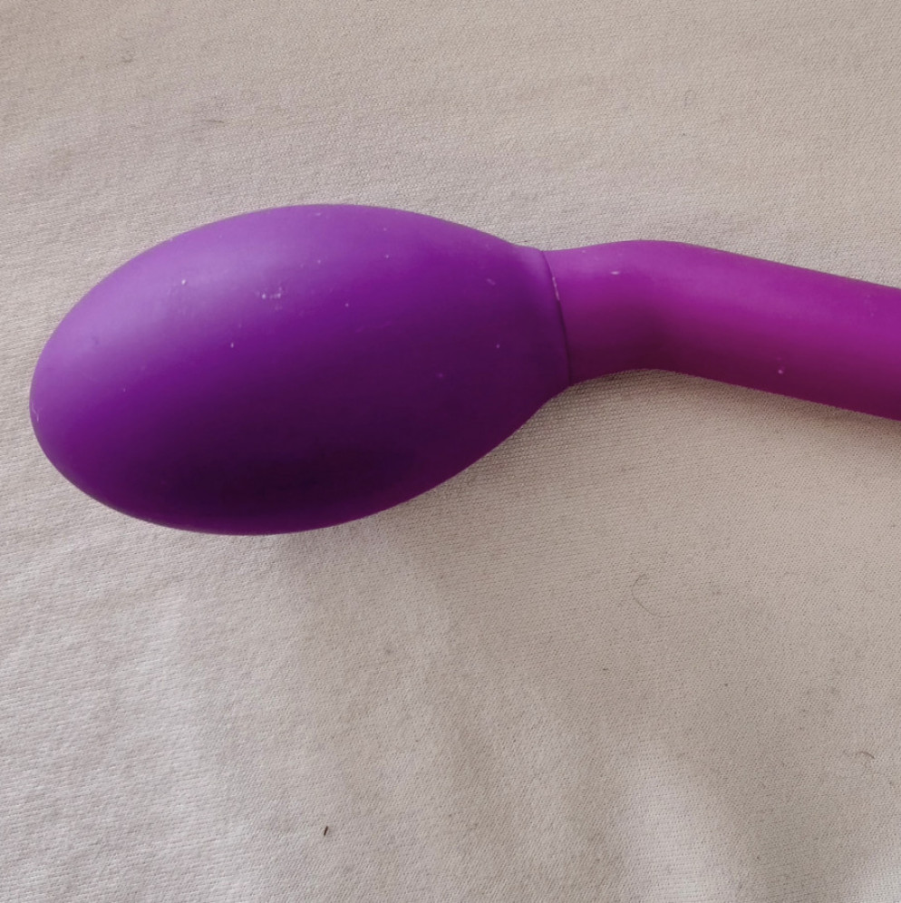 Purple Vibrator  Used Flooded and Dried Cum on the Outsid