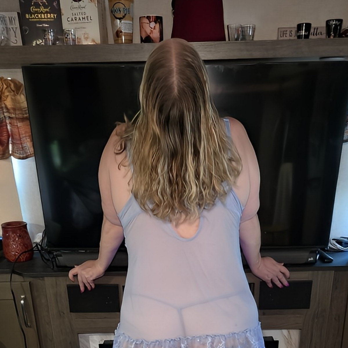 A little fun in my cute blue nighty