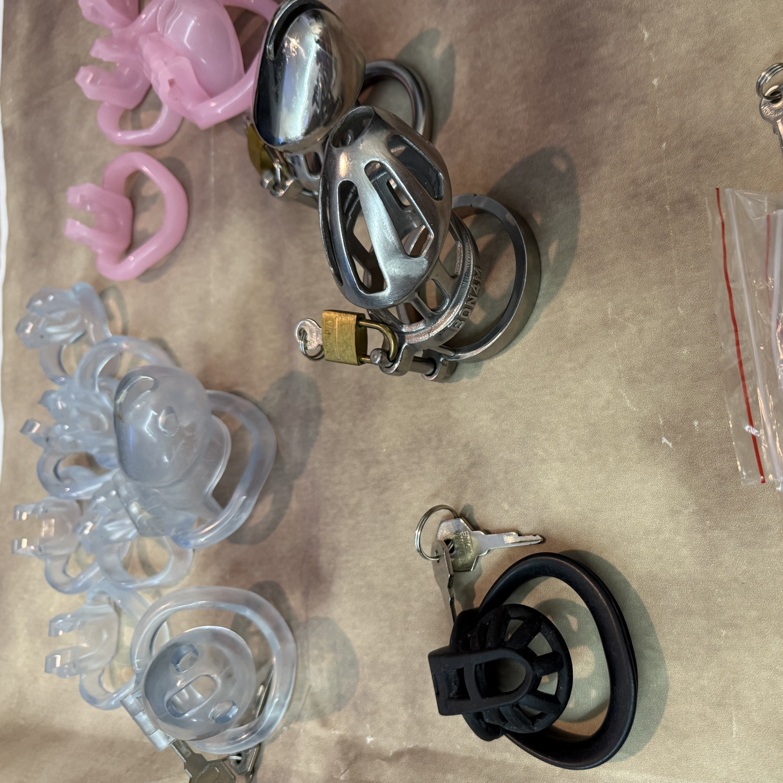 Chastity cages worn by me