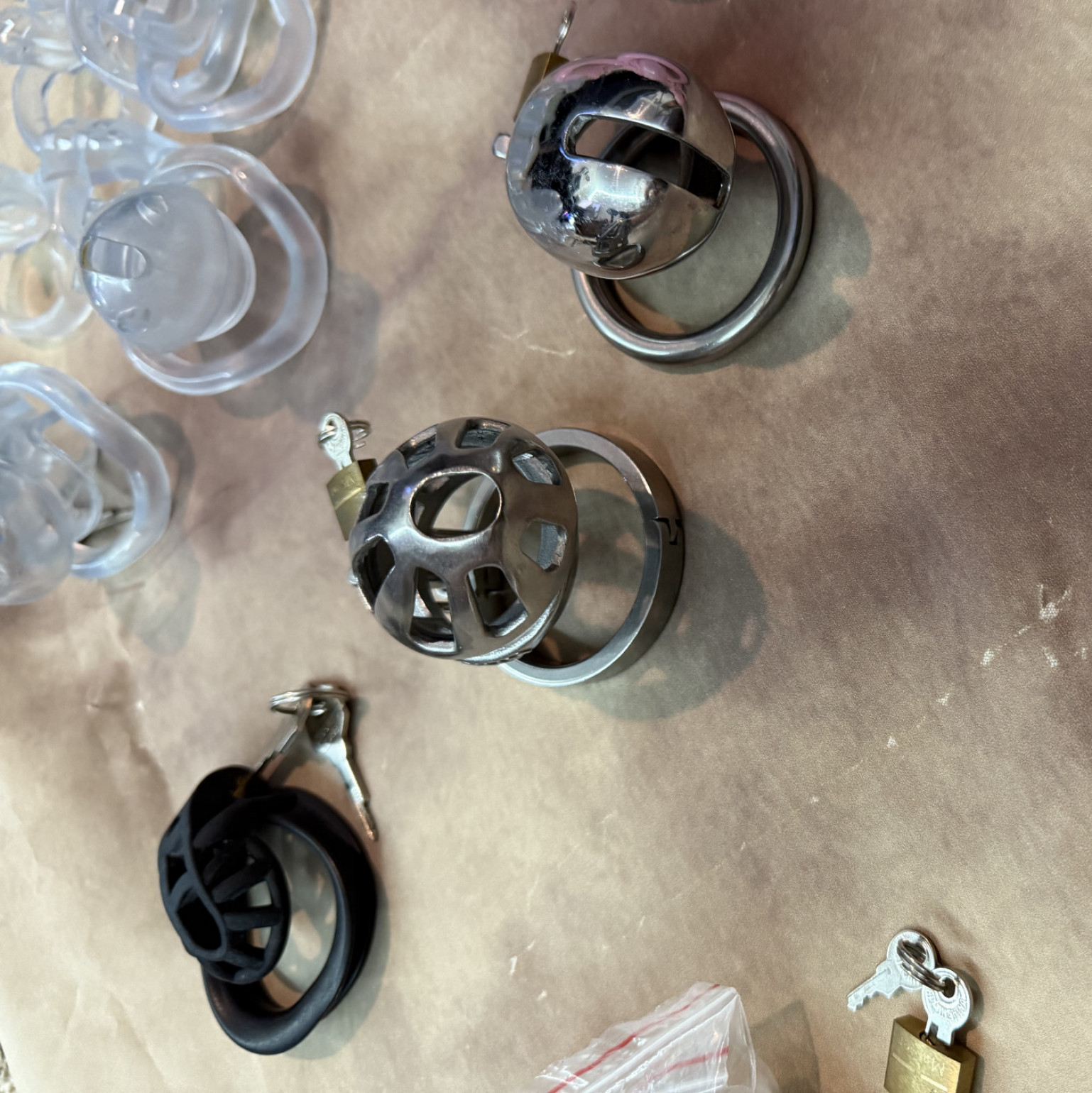 Chastity cages worn by me