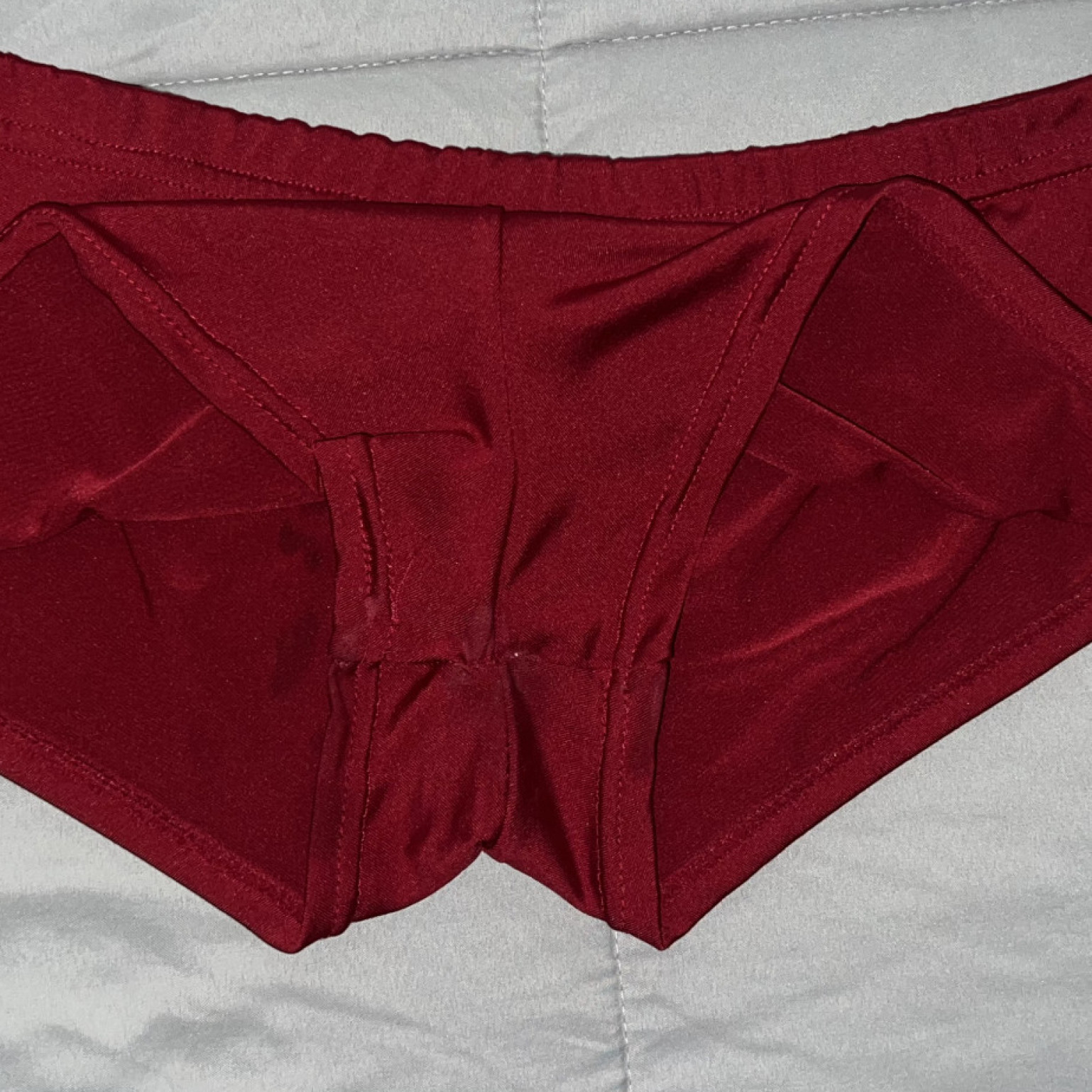 Red cheeky worn panties