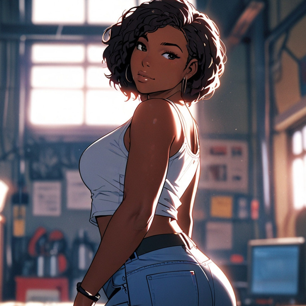 EBONY MECHANIC GIRLS FUTURISTIC URBAN FANTASY