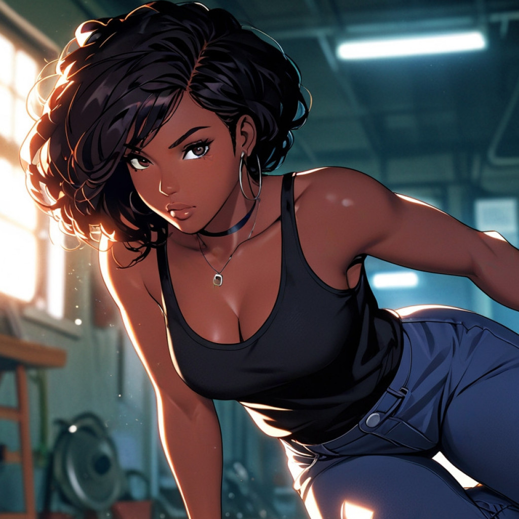 EBONY MECHANIC GIRLS FUTURISTIC URBAN FANTASY