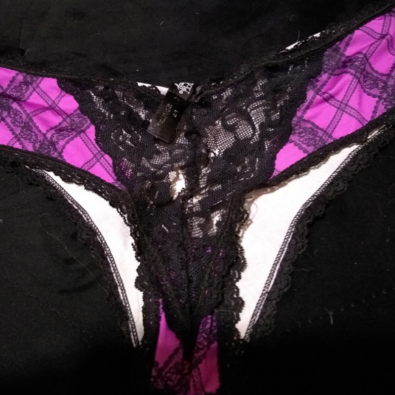 Plaid Panties with Lace Front