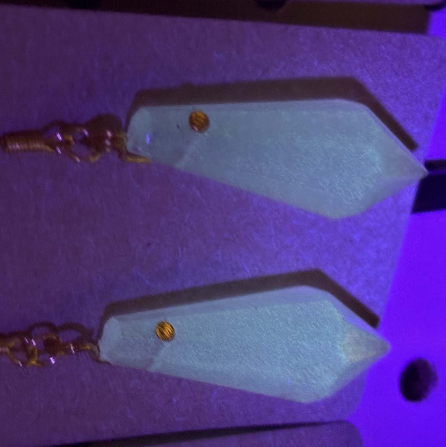 Handmade UV reactive earrings