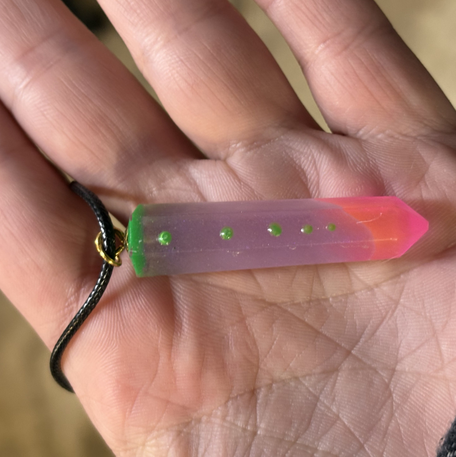 Beautiful handmade glowing pendant