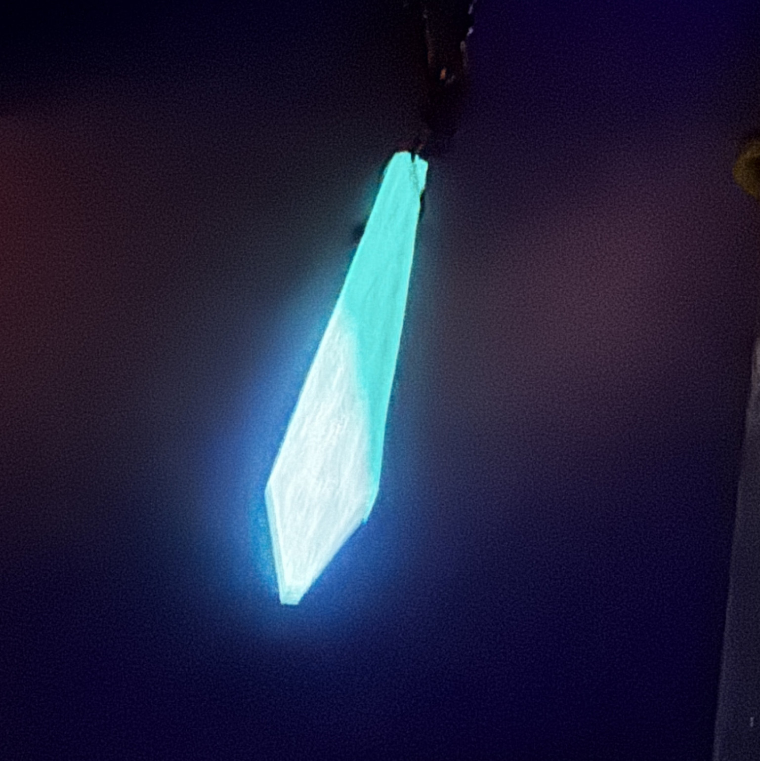 Handmade UV reactive crystal pendant