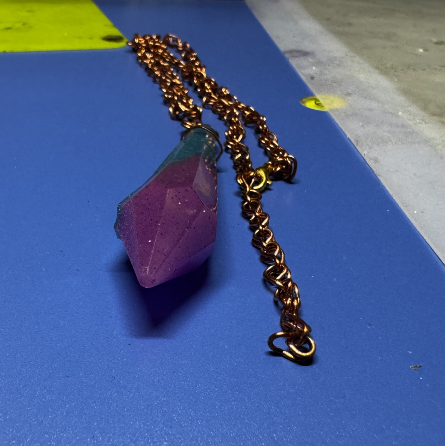 Handmade UV reactive crystal pendant