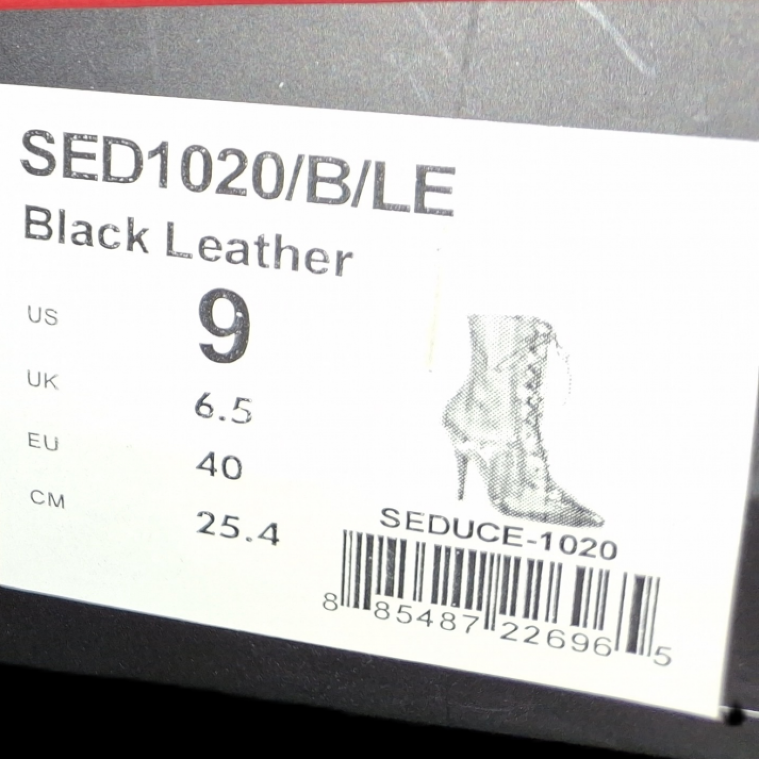 Pleaser Black Leather SEDUCE1020 Ankle Boot