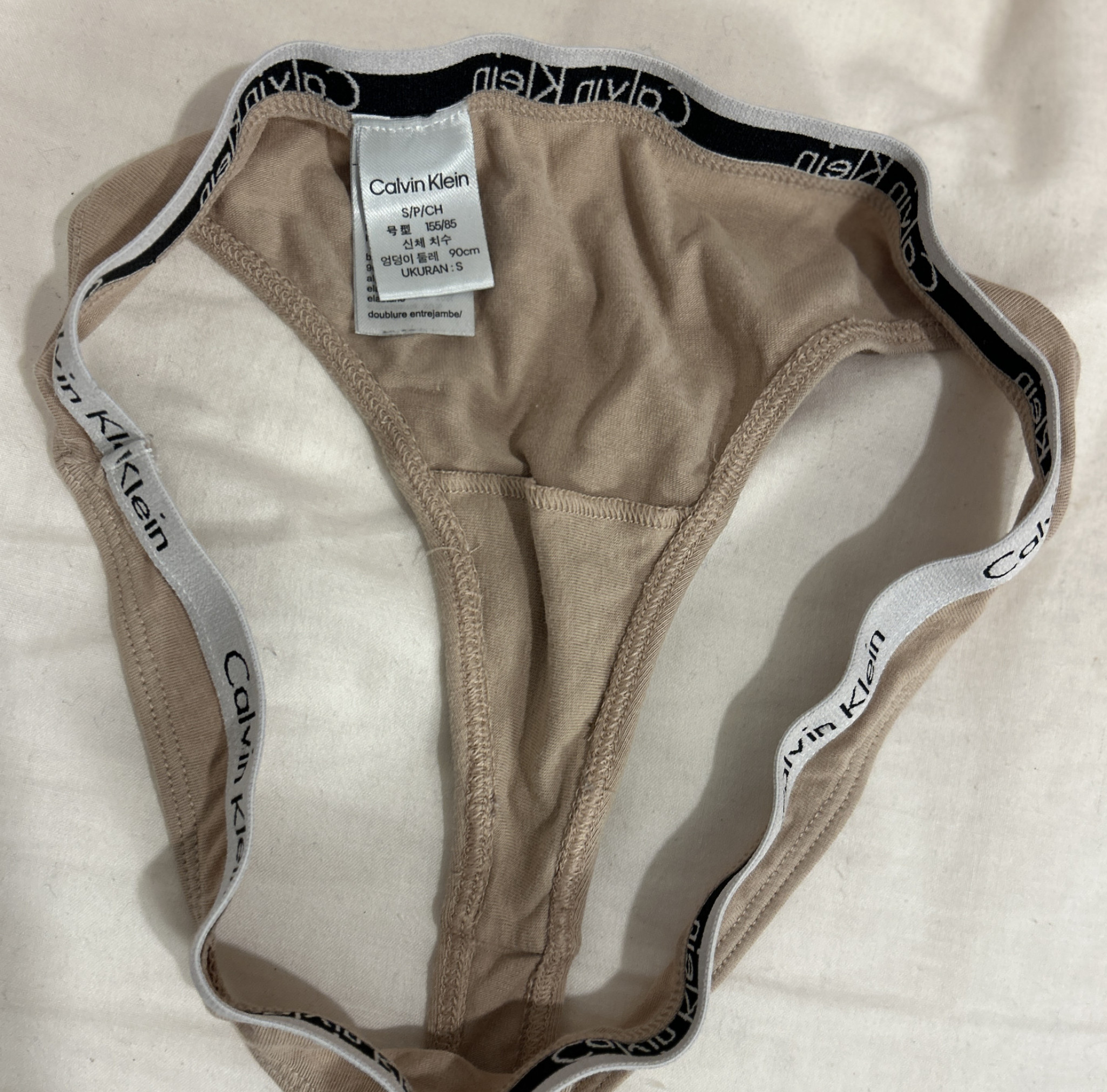 Beige Calvin Klein Thong