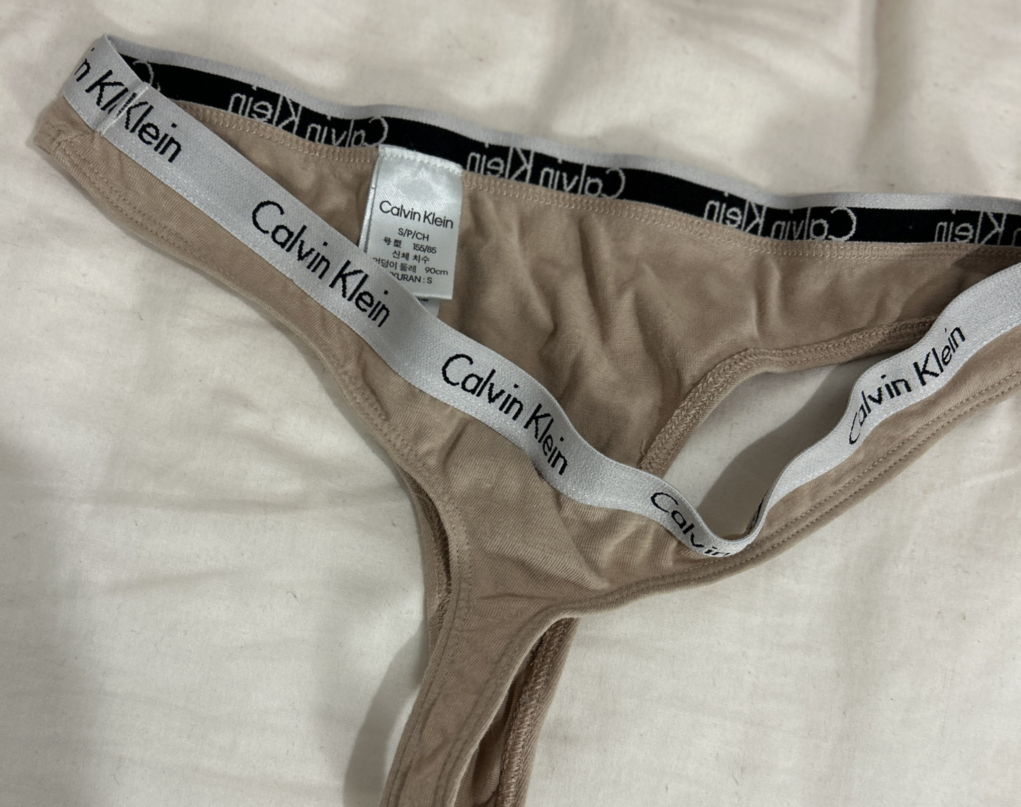 Beige Calvin Klein Thong