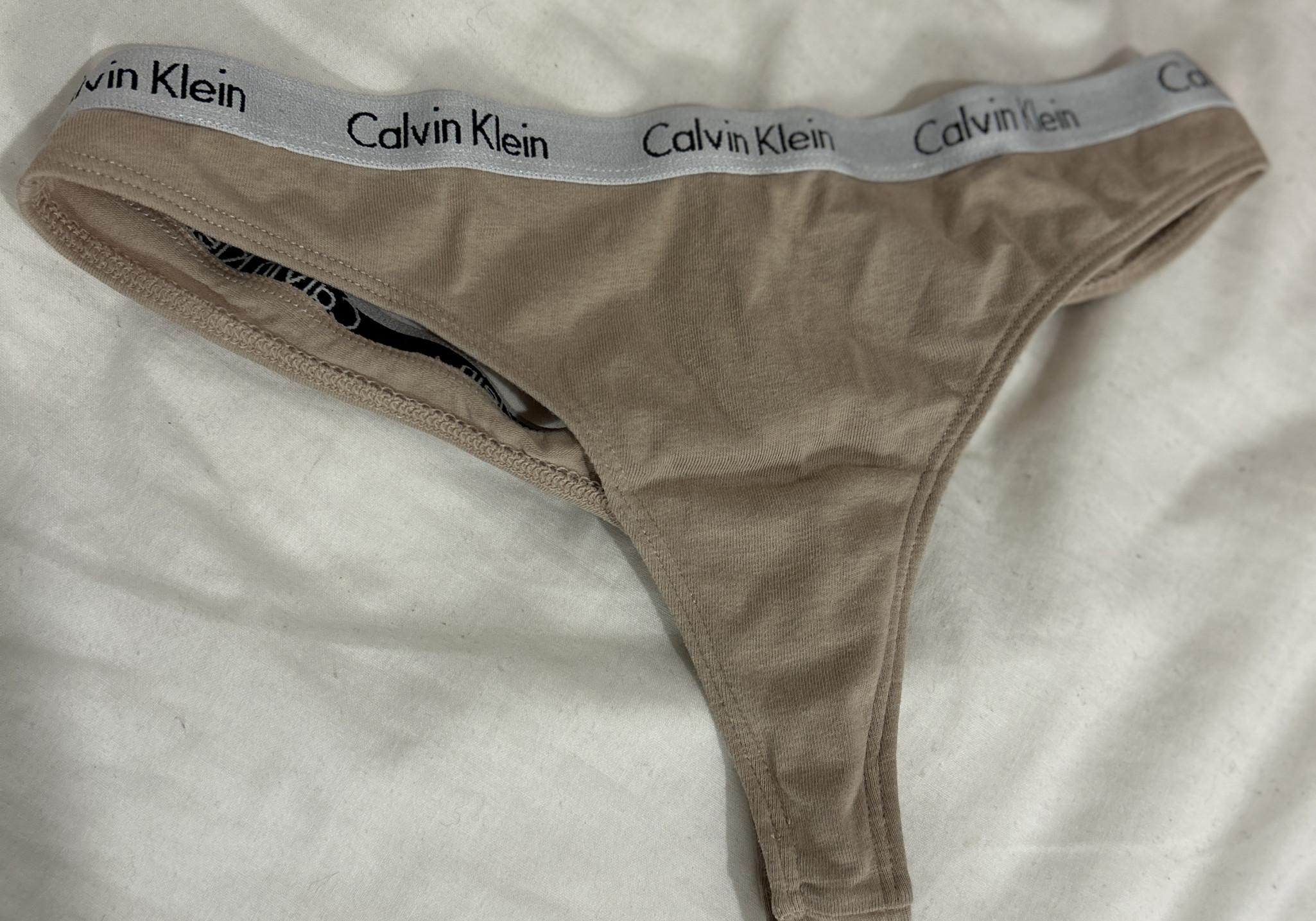 Beige Calvin Klein Thong