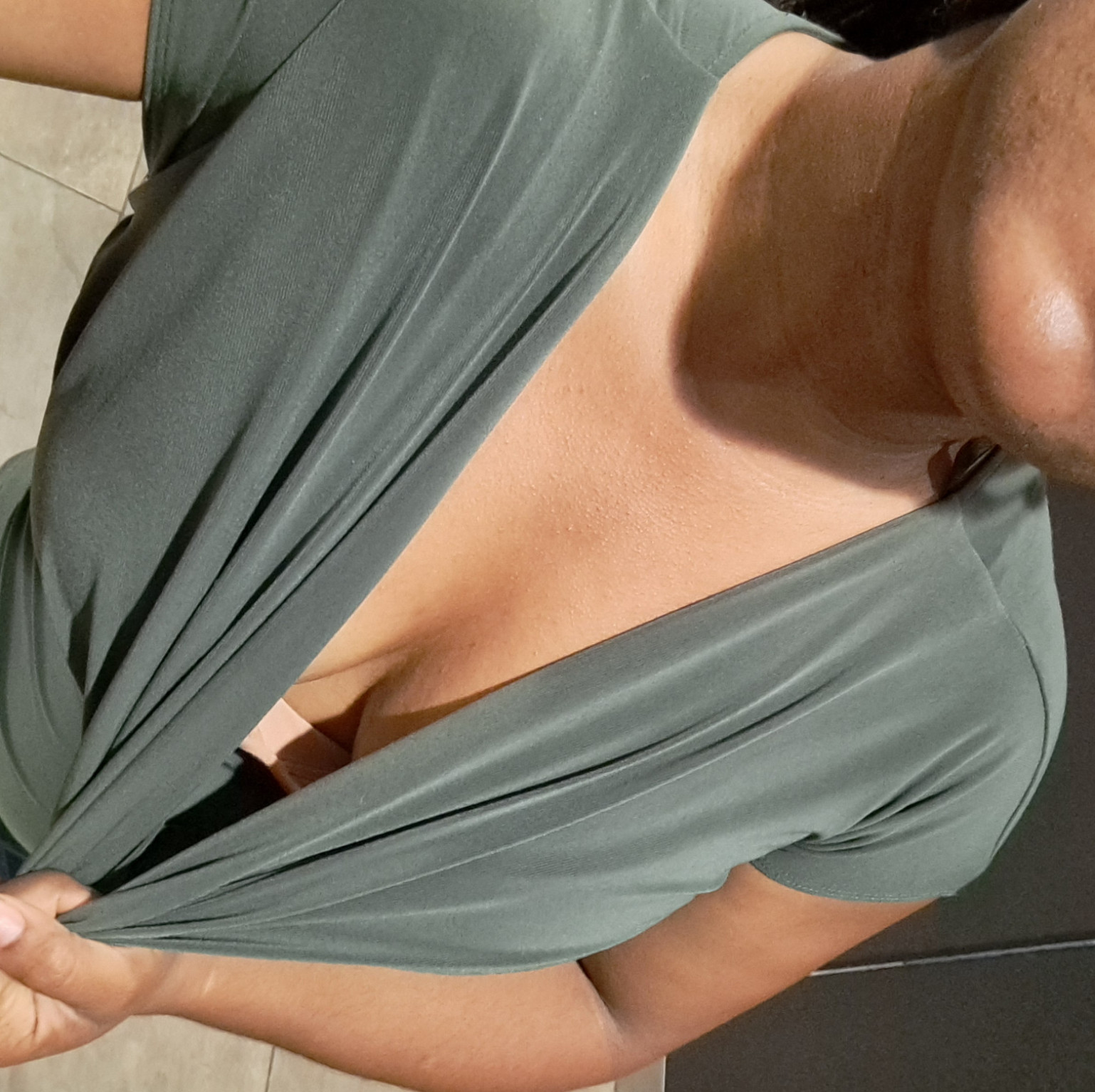 Olive Green Cowl Neck Top