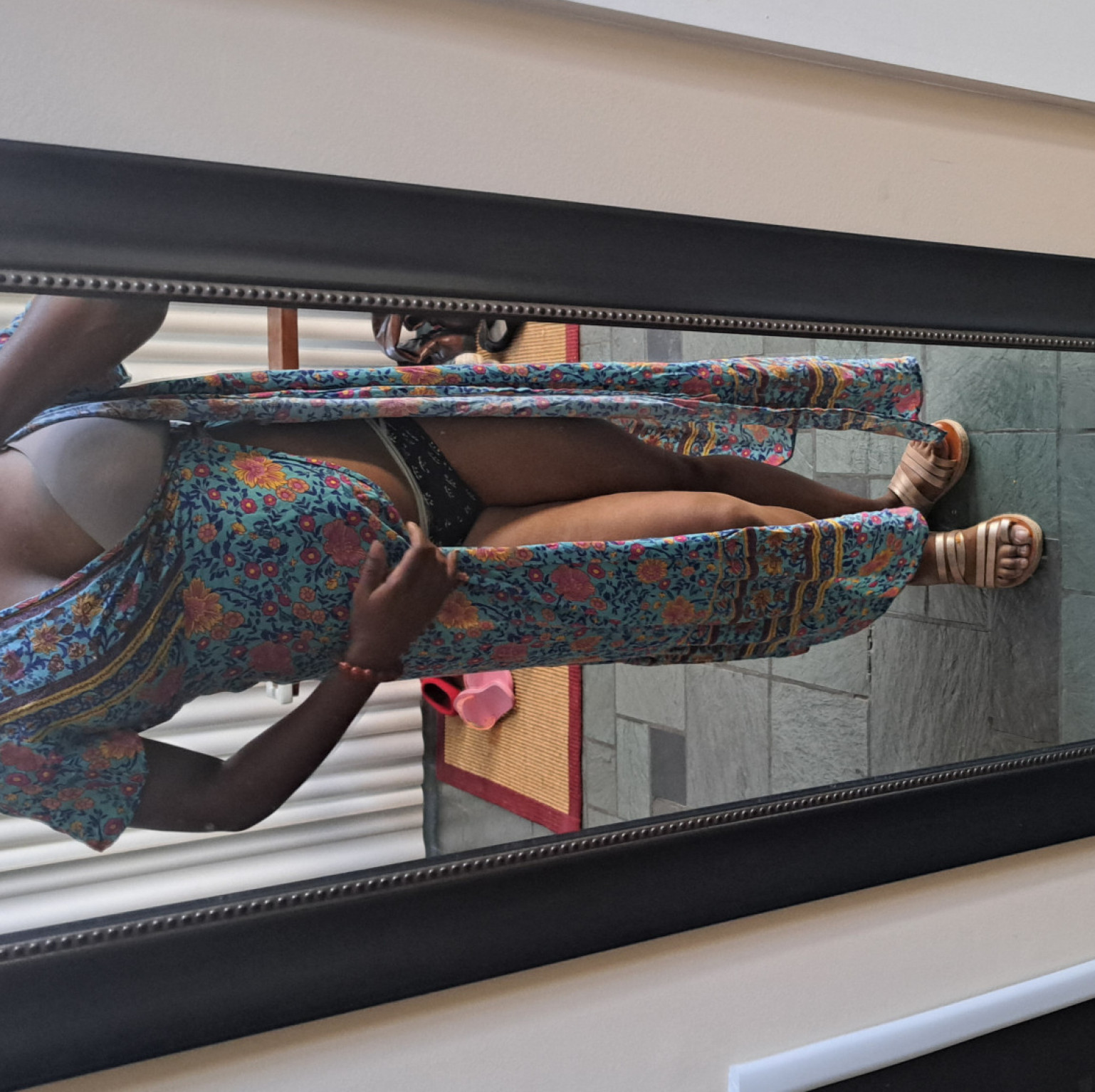 Rose gold leather strappy sandals