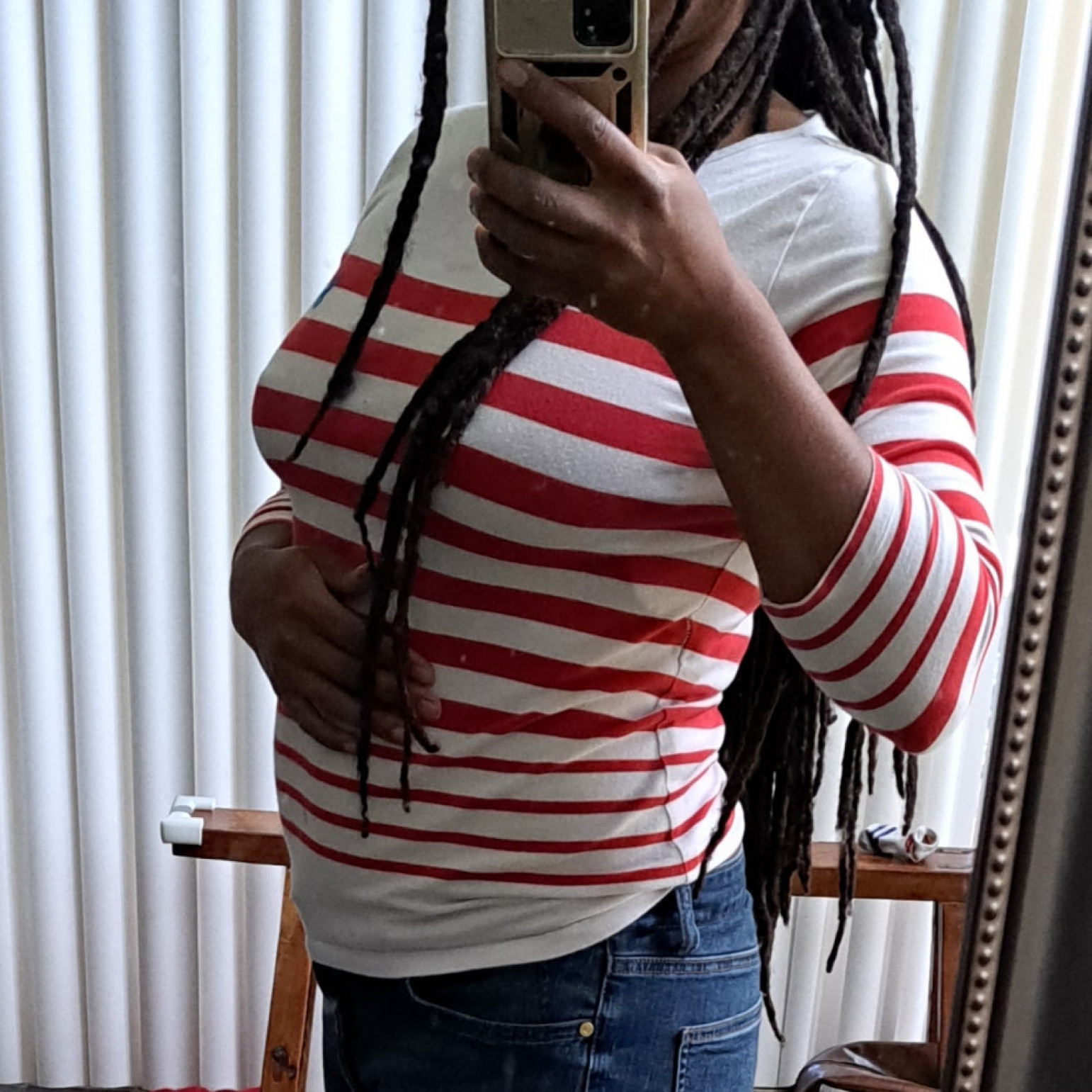 Red And White Striped Polo Shirt