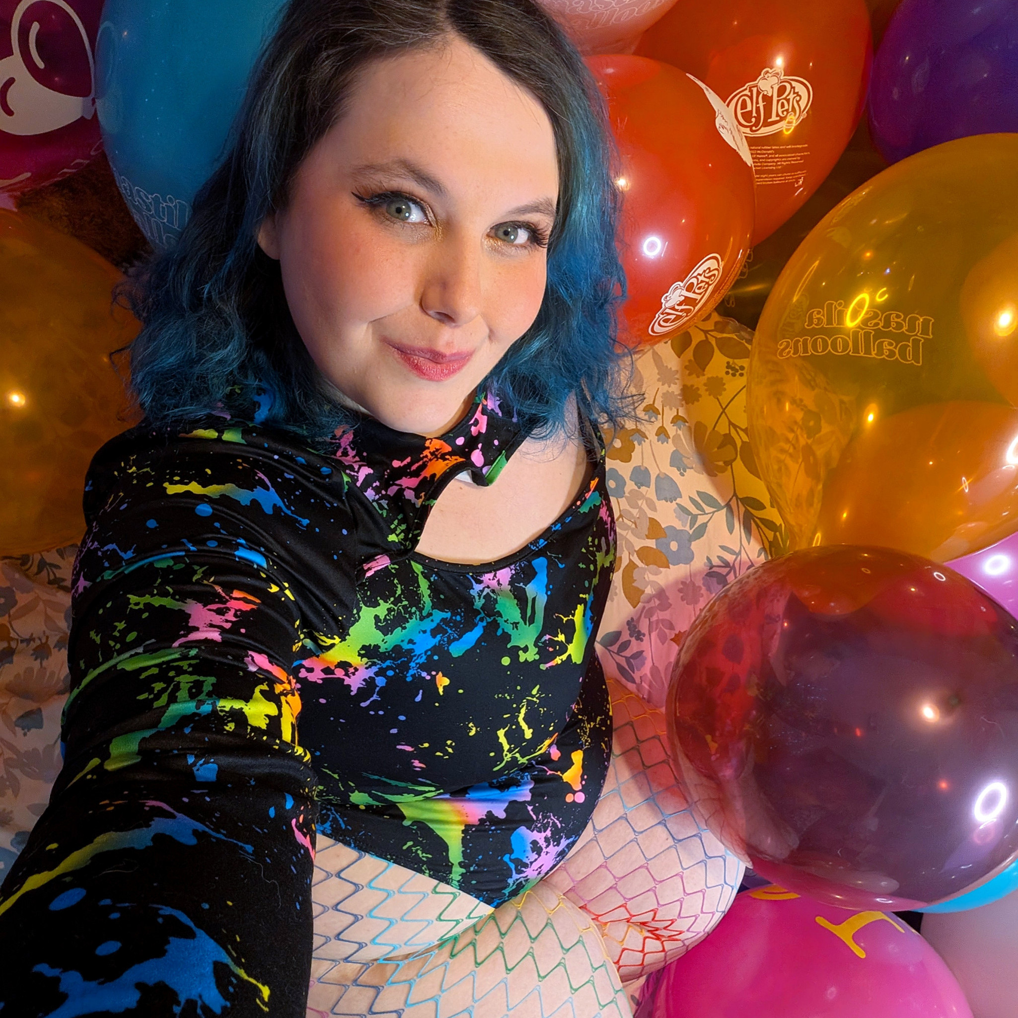 Rainbow leotard balloon set