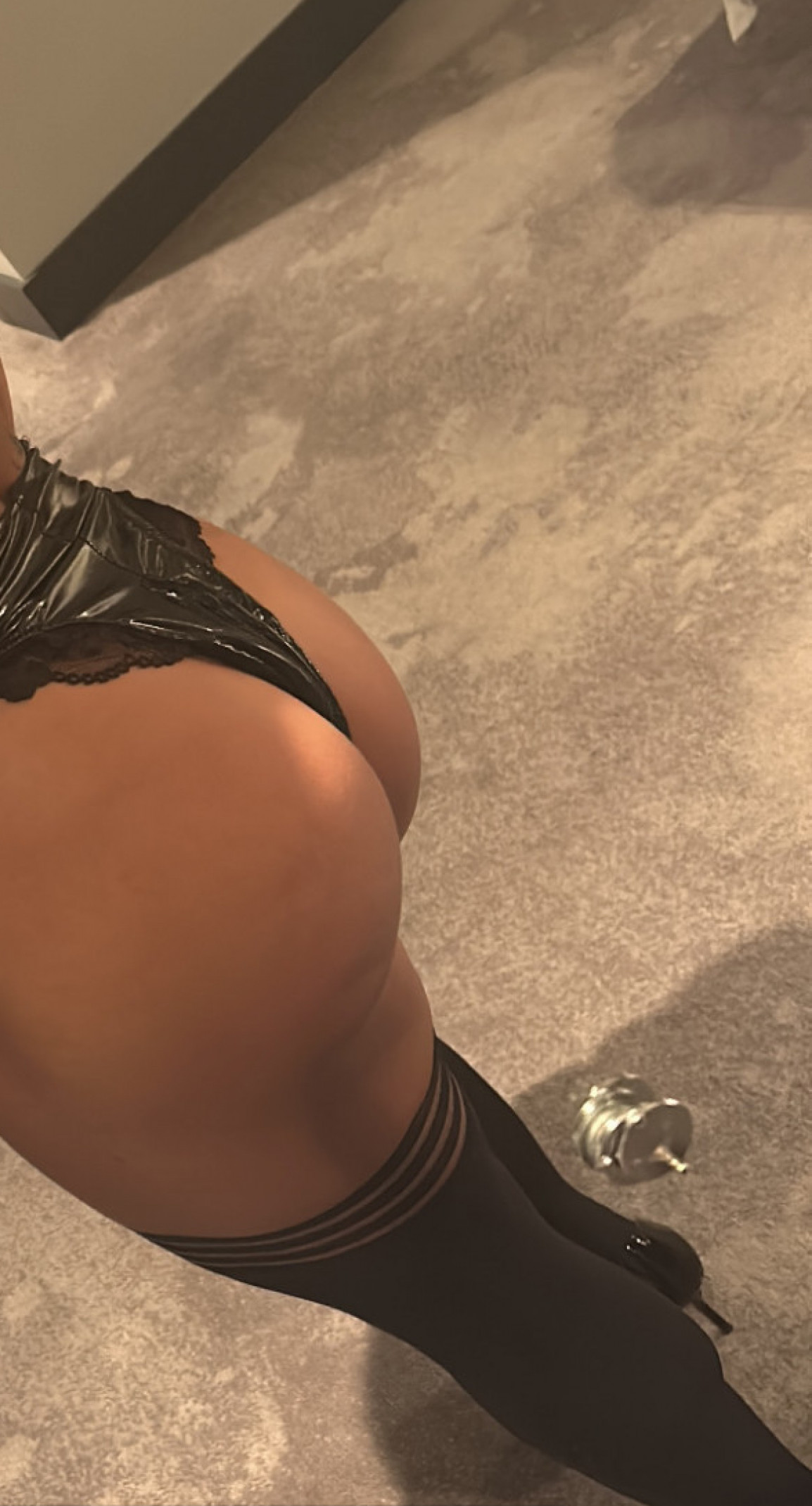 TRACKED DELIVERY Black well worn used black stockings