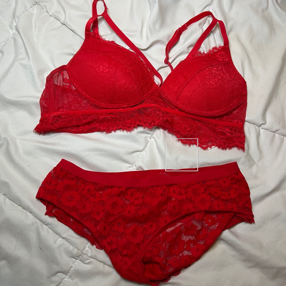 Lace red panty and bra set size D