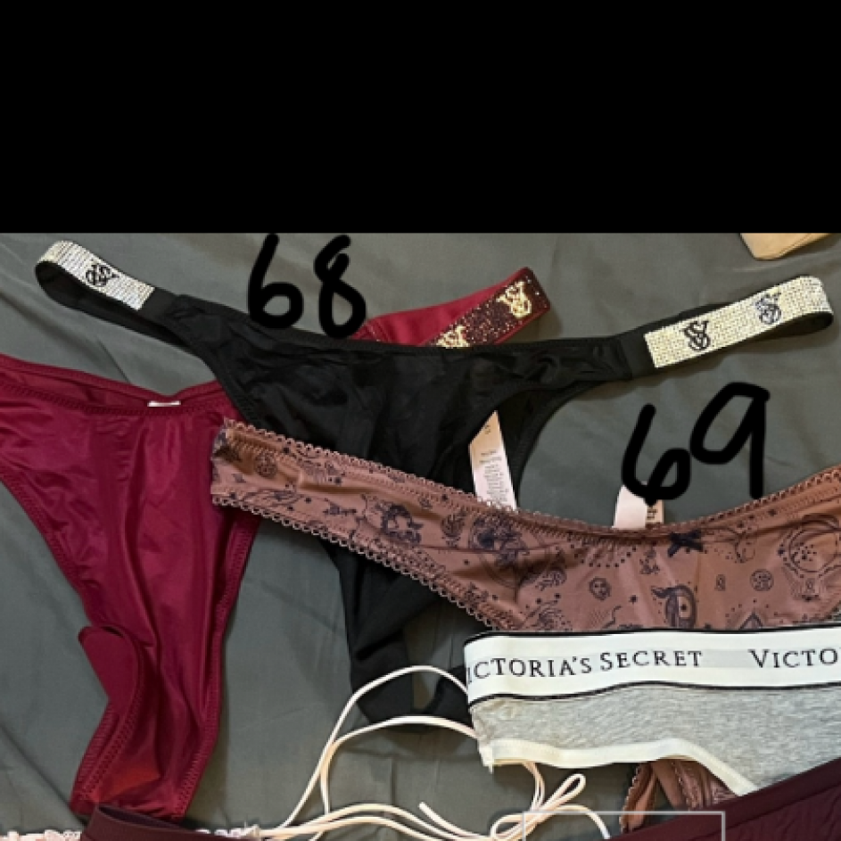 Large black shine Victoria secrete thong panty