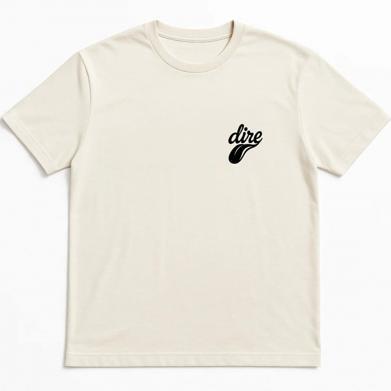 Dire Desires Tongue Tee  Natural