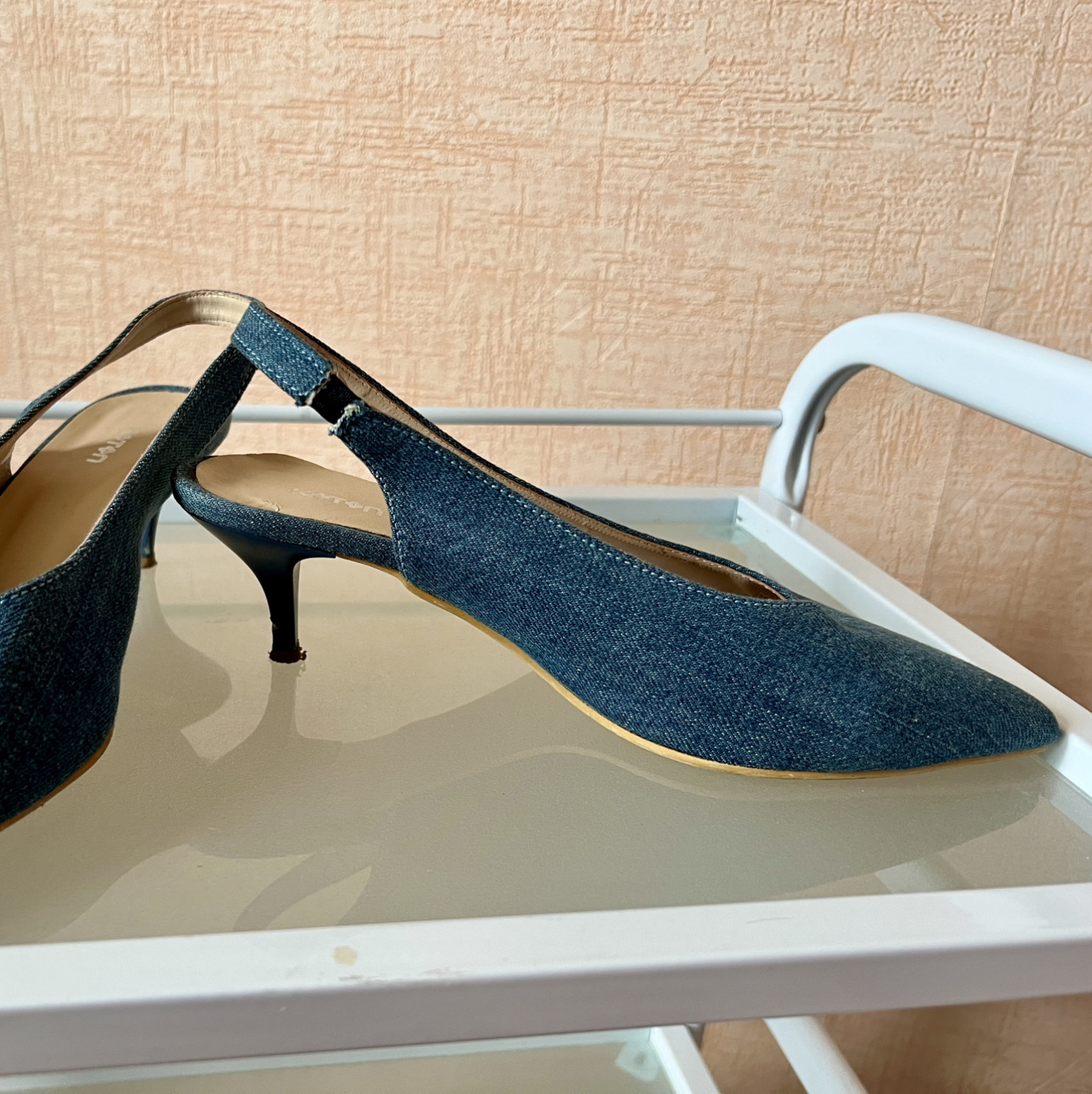 Denim shoe kitten heels