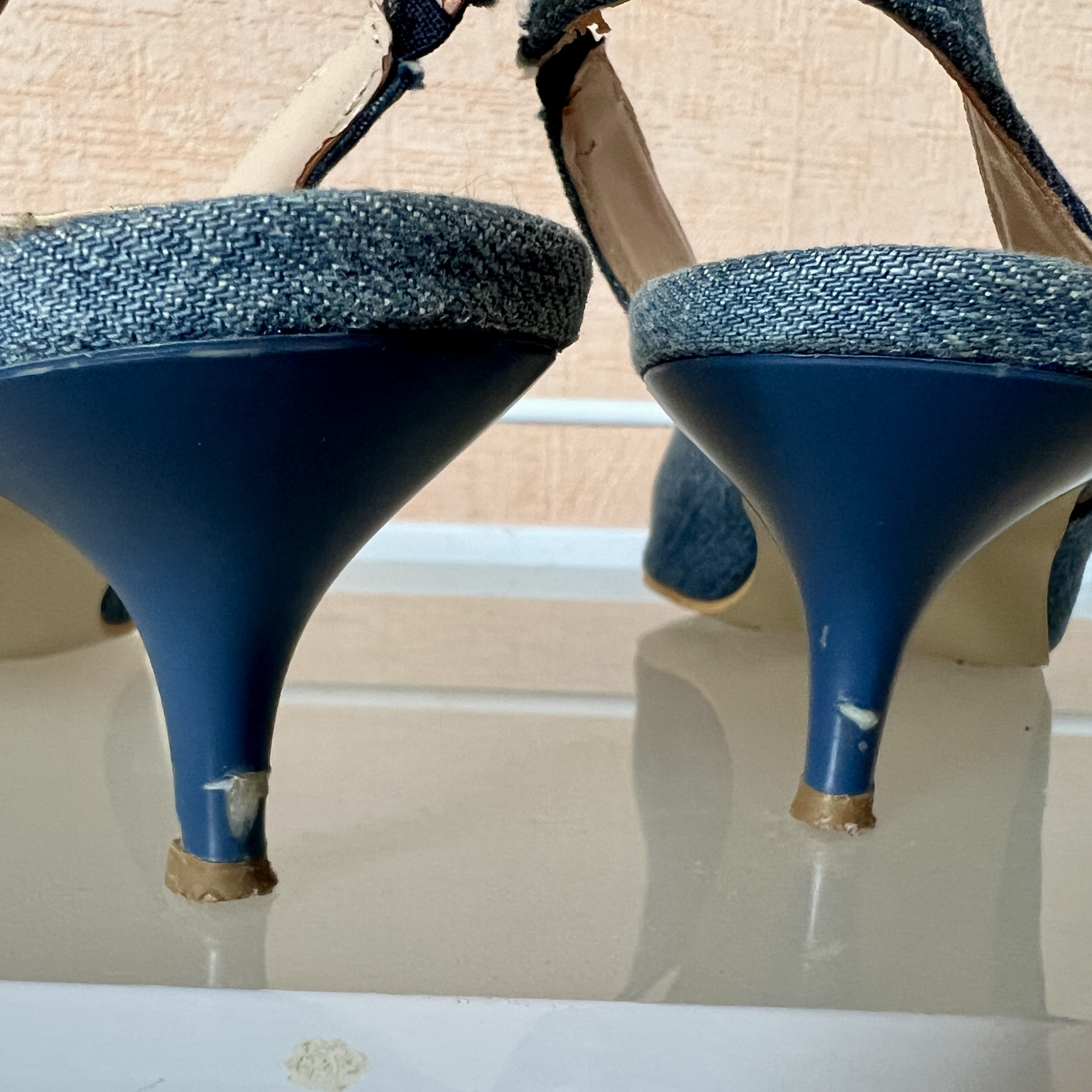 Denim shoe kitten heels