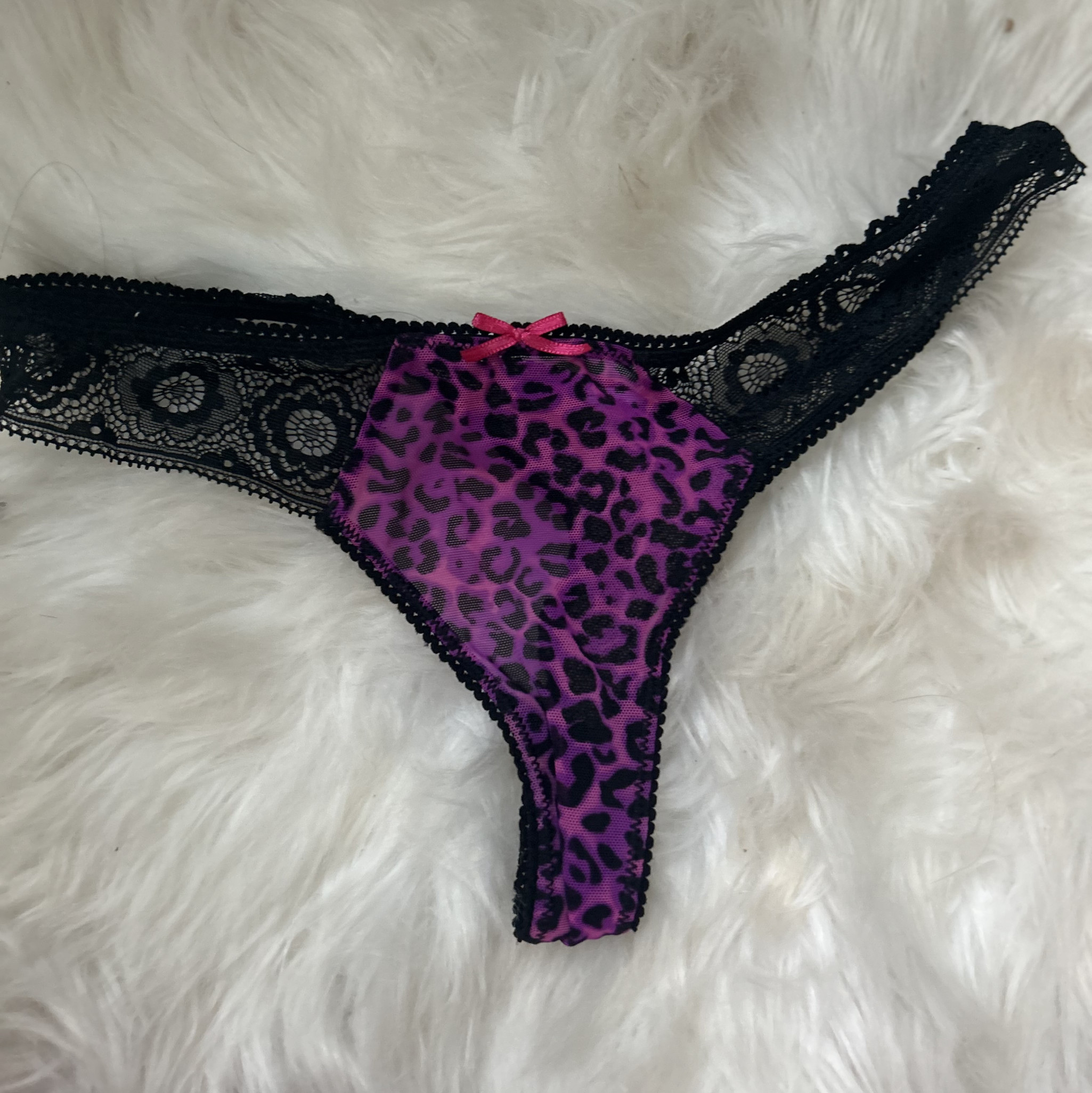 Purple and Black AnimalPrint Thong