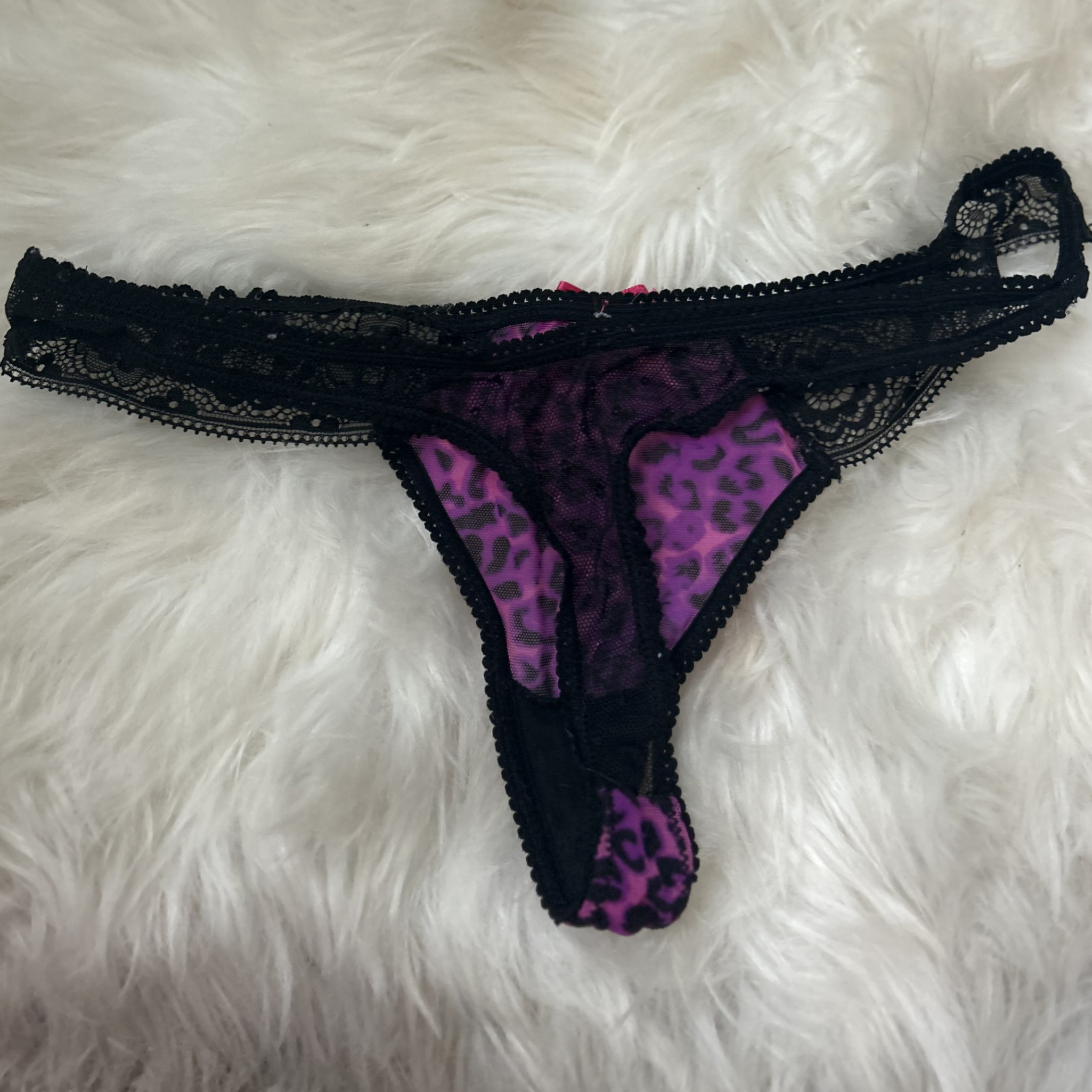 Purple and Black AnimalPrint Thong