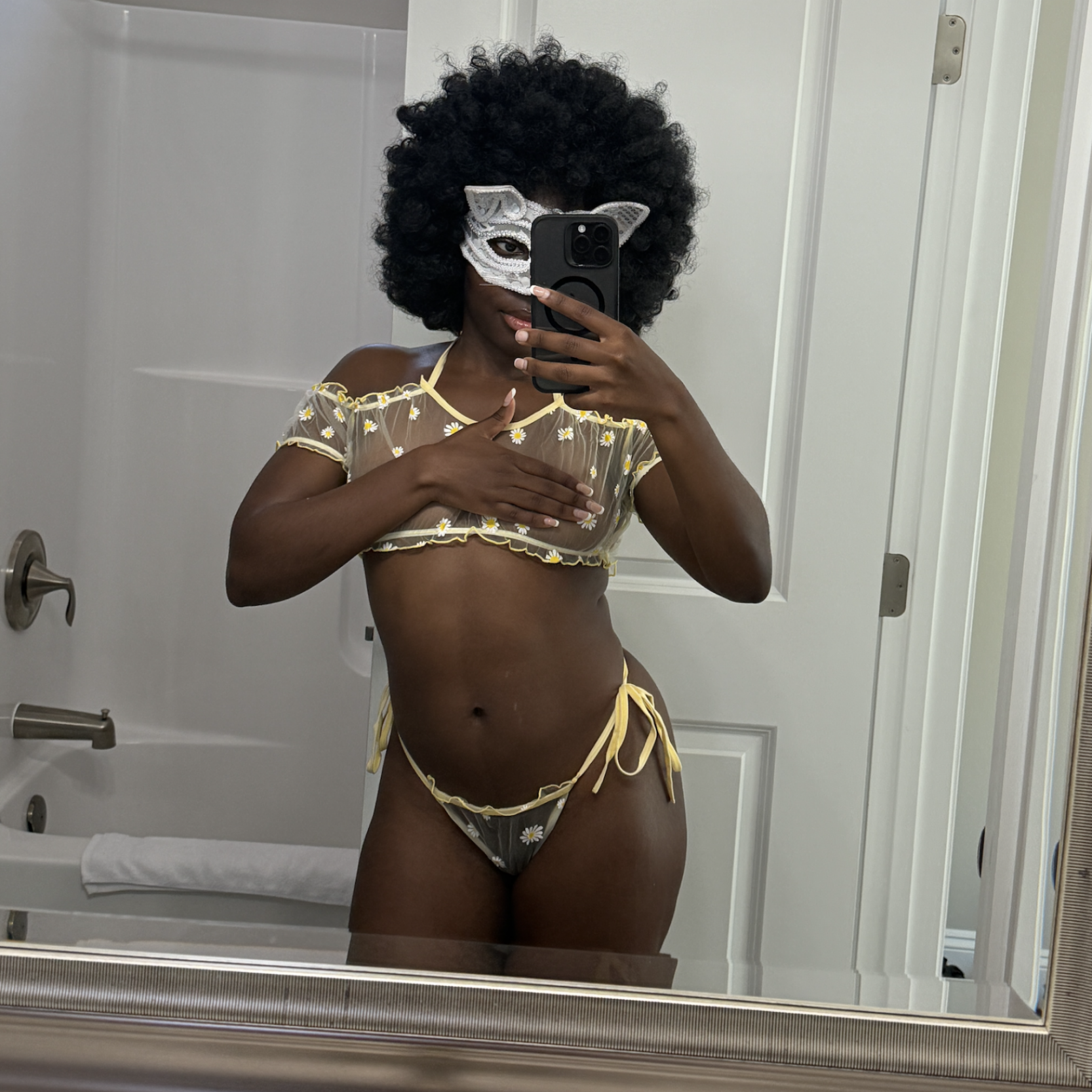 Yellow Bra and Panty Lingerie Set worn in my Videos