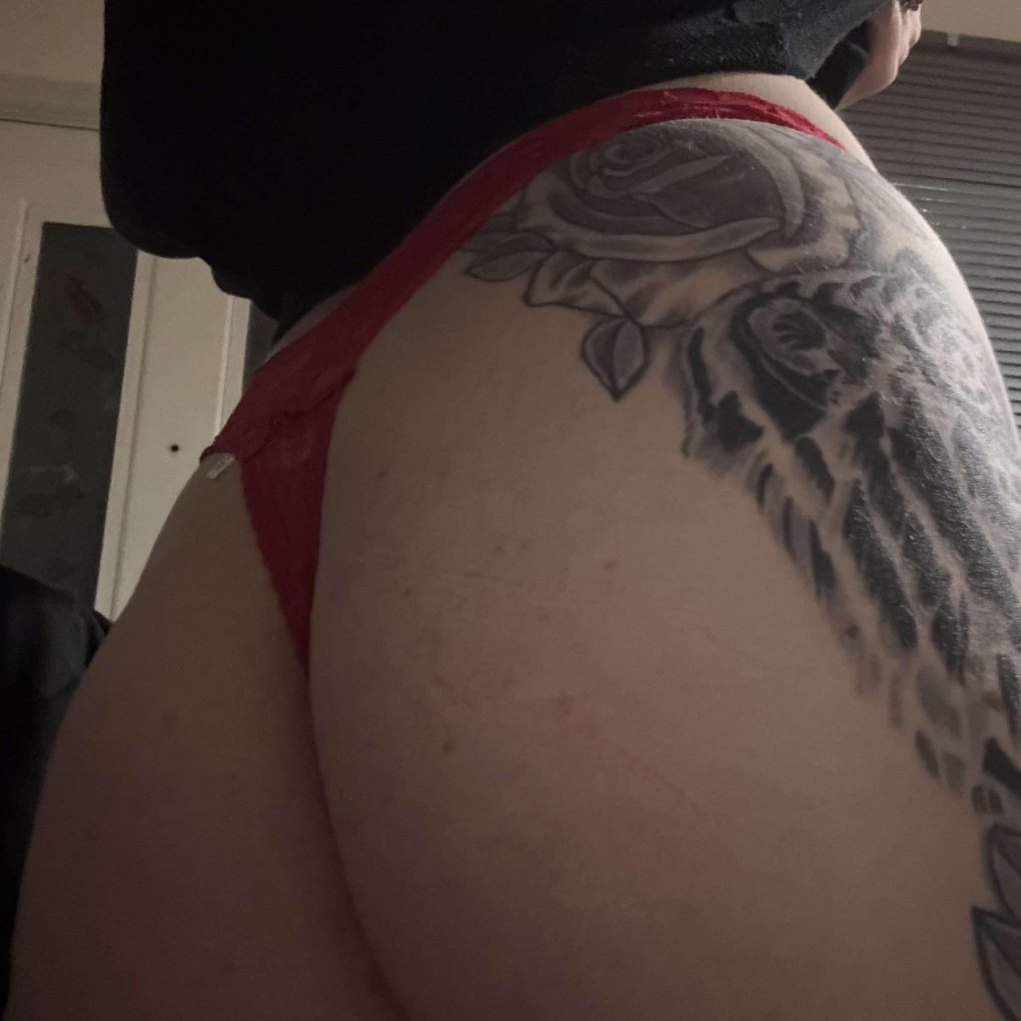 Red lace thong